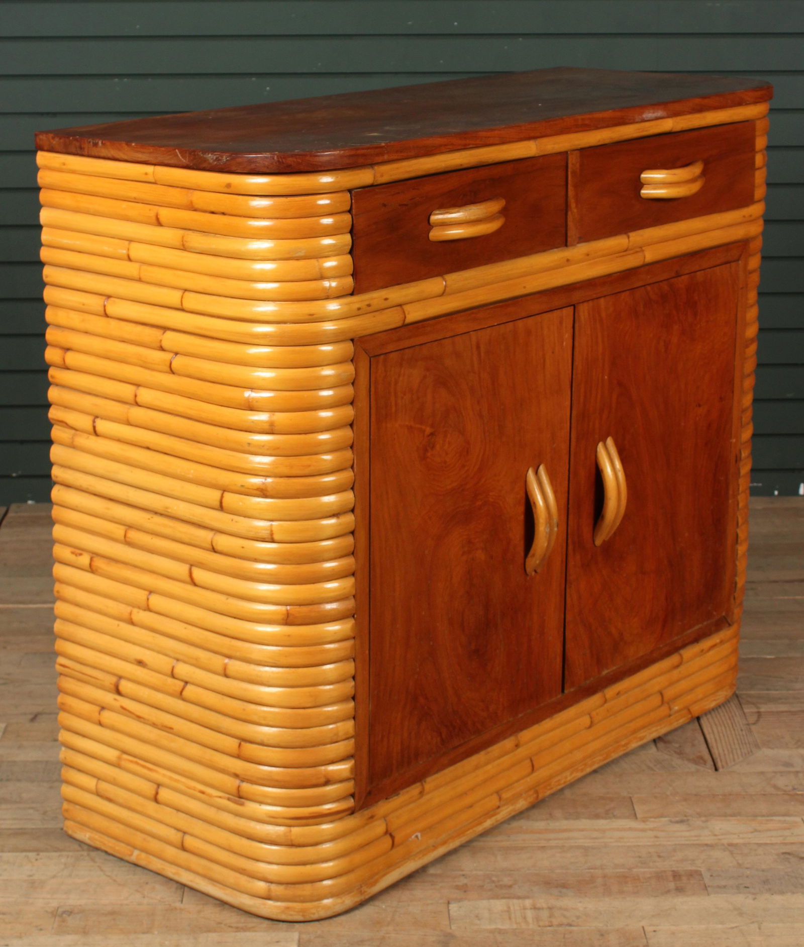 Vintage 1940s paul Frankl Style Rattan Server (1 of 6)