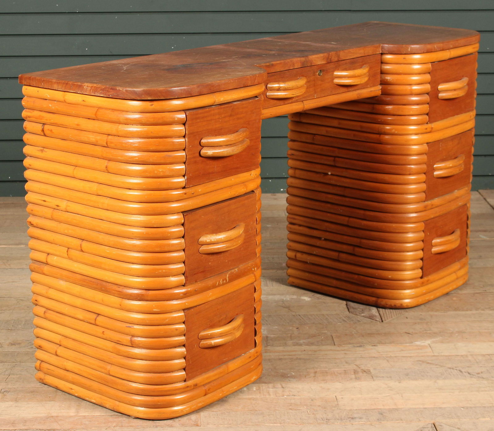 Vintage 1940s Rattan Dressing Table, IMO Frankl (1 of 7)