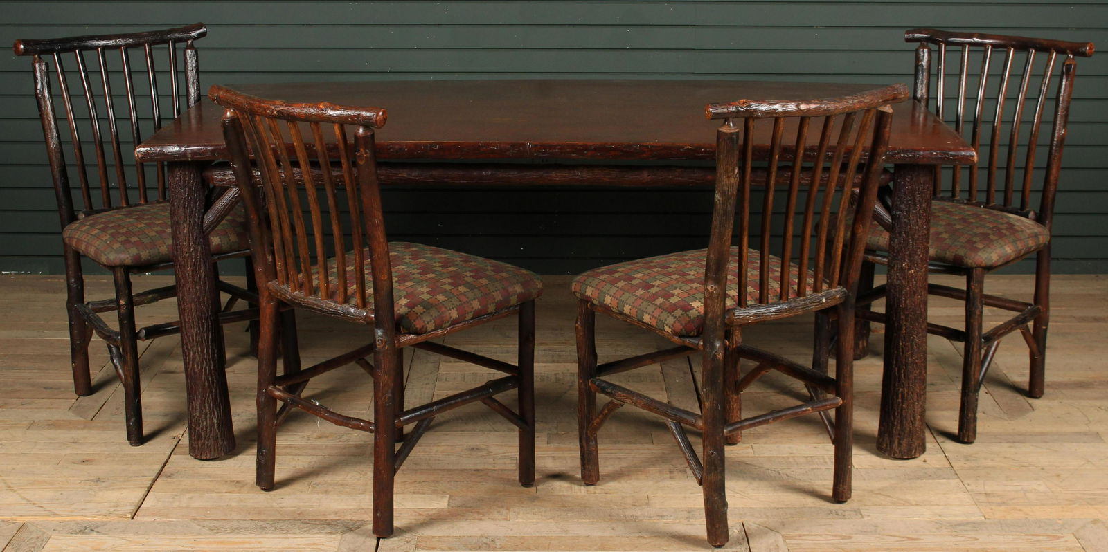 Labeled Old Hickory Dining Table and Chairs (1 of 8)