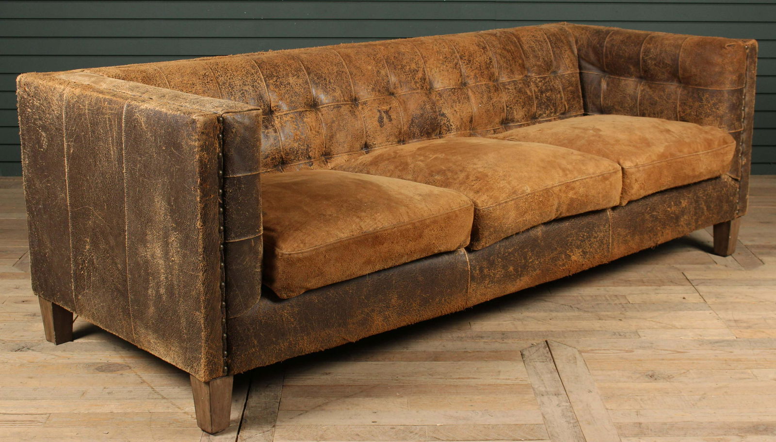 Upholstered suede Patchwork Sofa (1 of 7)