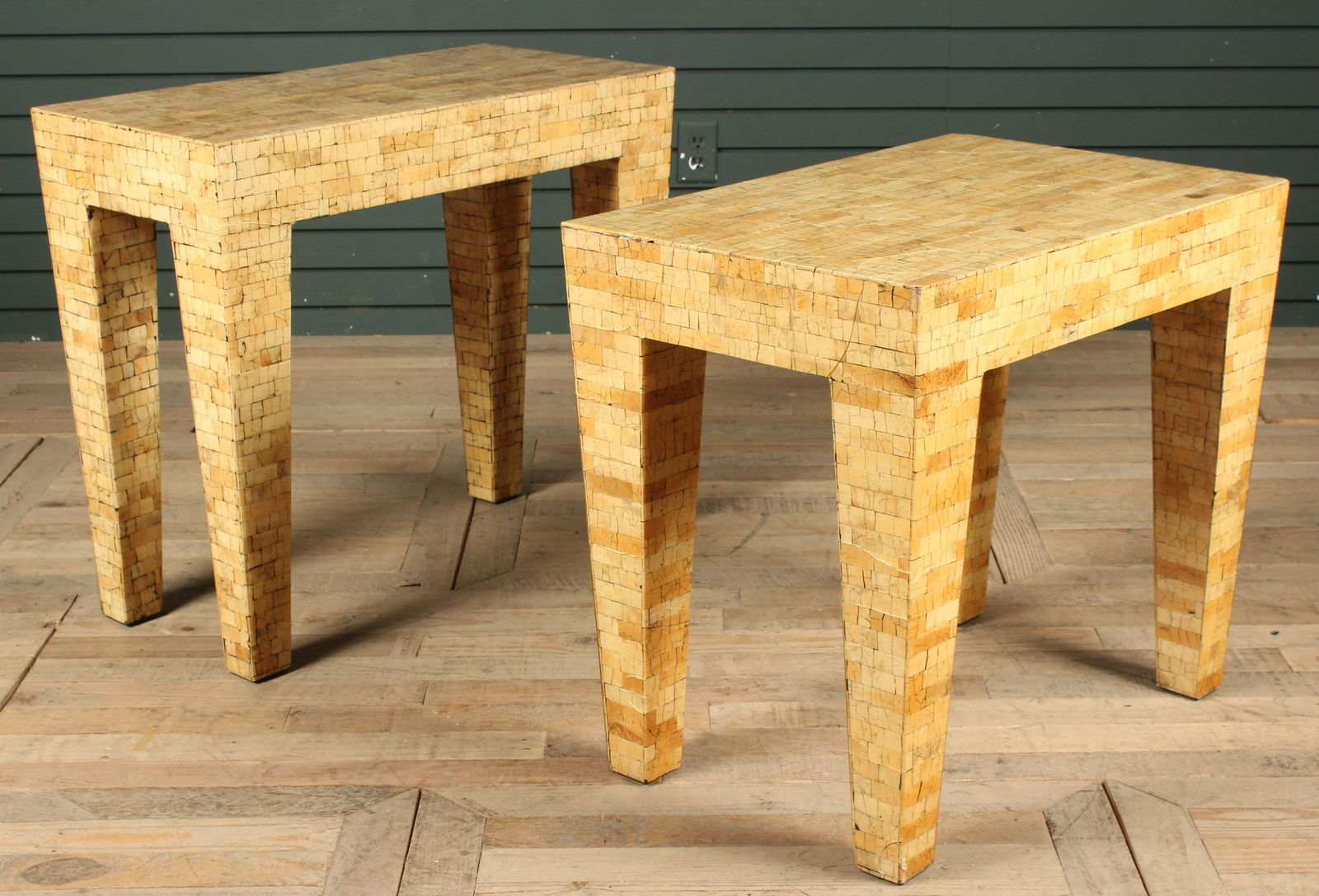 2 Vintage Tessellated Coconut Parsons Style Tables (1 of 7)