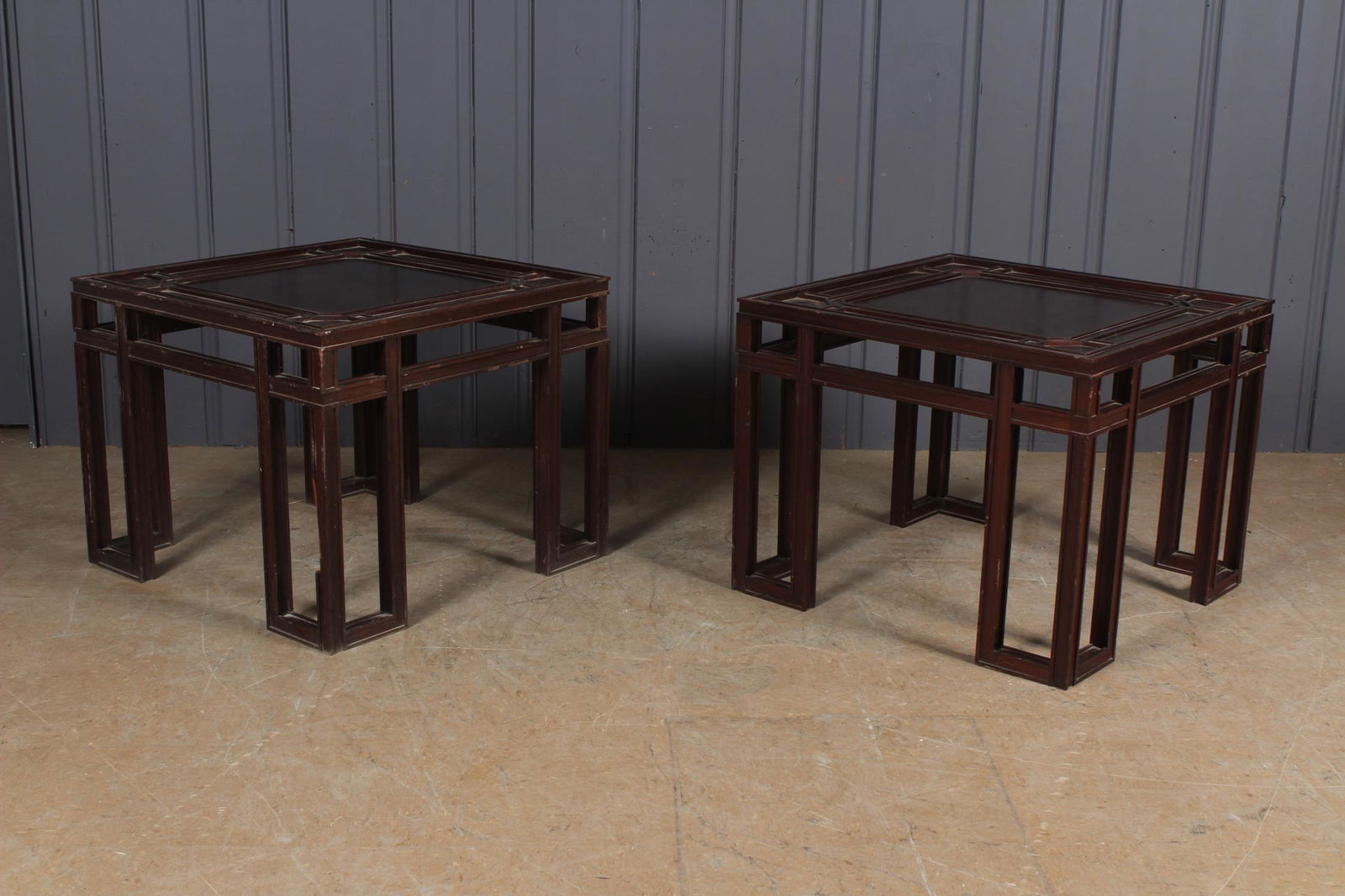 Pair Asian Inspired Wood Side Tables (1 of 4)