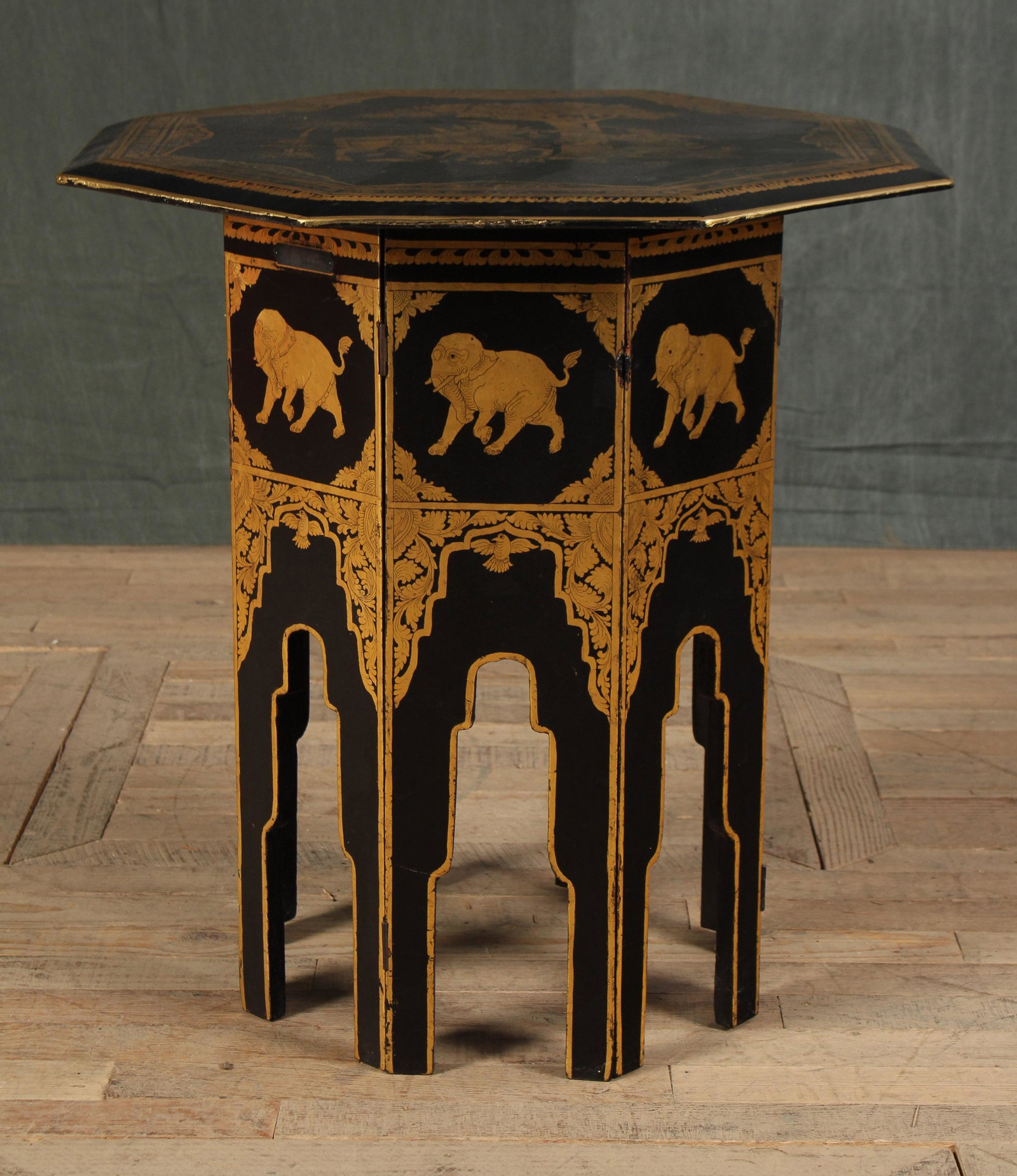 Siamese Gilt Decorated Elephant Theme Table (1 of 7)