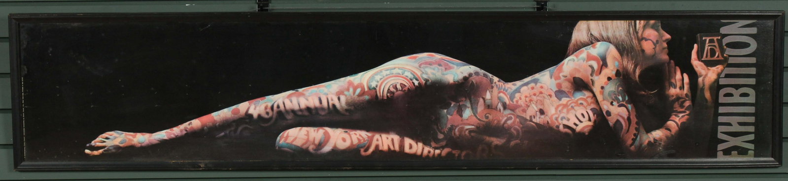 1966 Art Directors Exhibition Poster, Darien House: 1966 Art Directors Exhibition Poster, Darien House. Featuring Wanda Embry. Size: Frame: 13.25" H x 64.5" W x 1" D; Sight: 11.75" H x 62.25" W