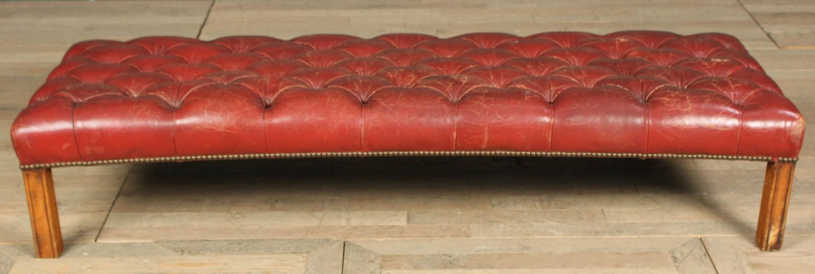 Red Tufted Leather Banquet (1 of 6)