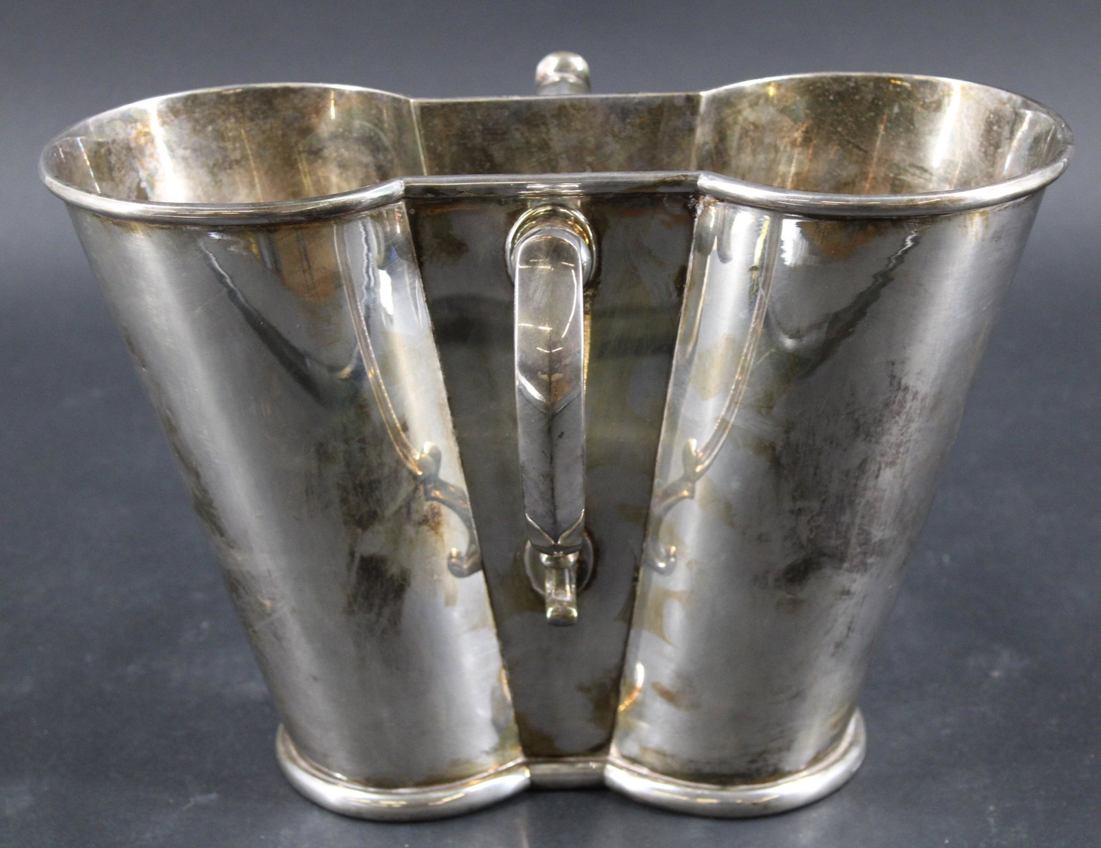 Bichierogra Pamploni Sterling Double Wine Cooler: Bichierogra Pamploni Sterling Double Wine Cooler. Italian. Size: 8.75"H x 12.75"W x 9"D