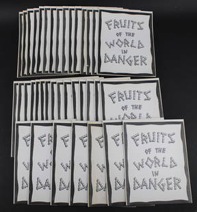 36 Baxter's Fruits of the World in Danger Signed: 36 signed copies of "Glen Baxter's "Fruits of the World in Danger" 1974, Gotham Book Mart, staple bound, some are tanned lightly, signed on the title page. 1 unsigned total of 37 copies.