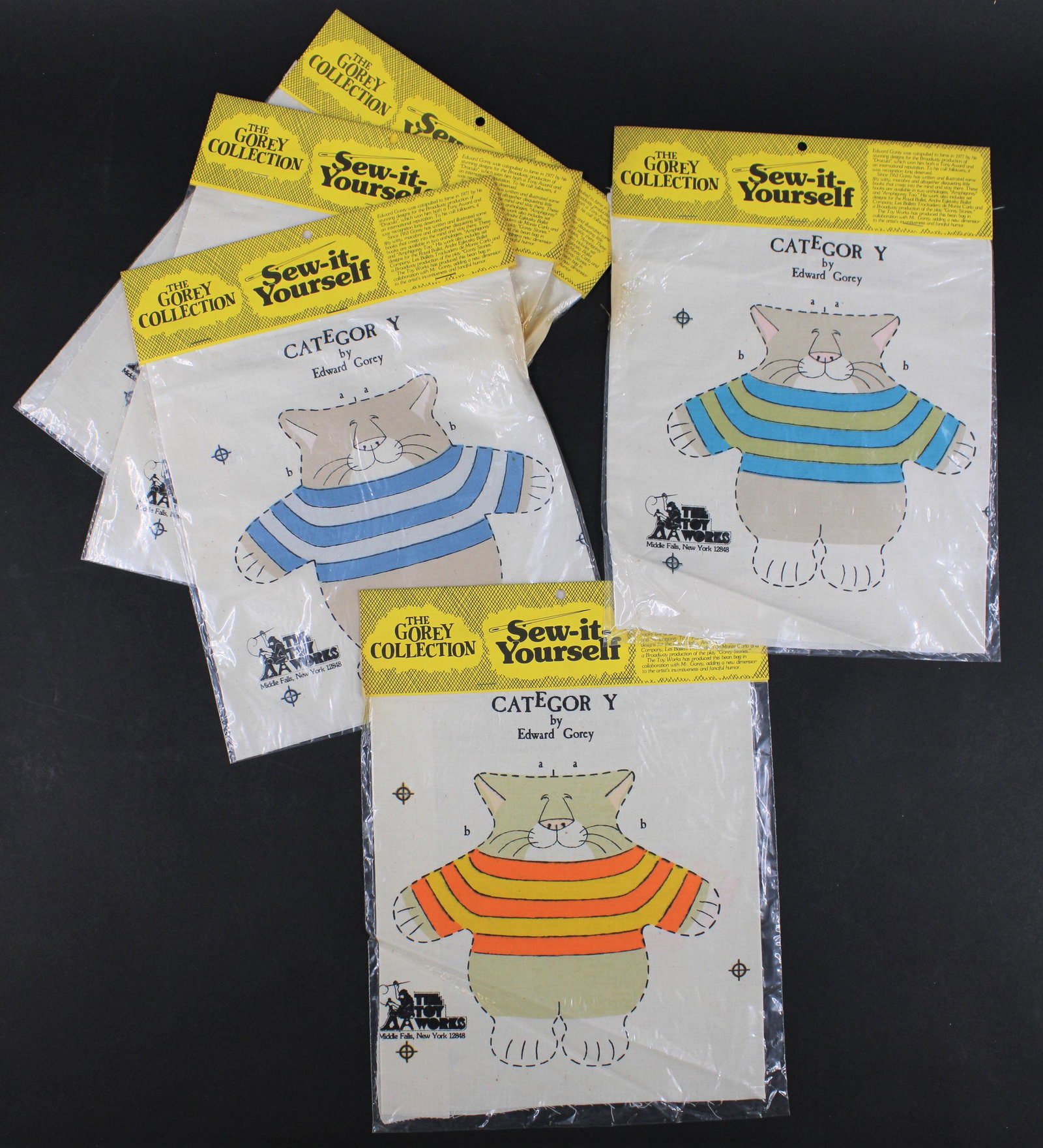 5 Edward Gorey Category Sew-It-Yourself Kits: 5 Edward Gorey Category Sew-It-Yourself Kits, The Toy Works. Size: 12.5"H x 9.5"W