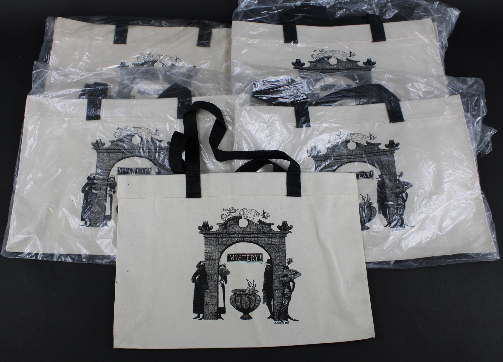 5 NOS Edward Gorey Mystery! Totes, PBS Gift (1 of 3)