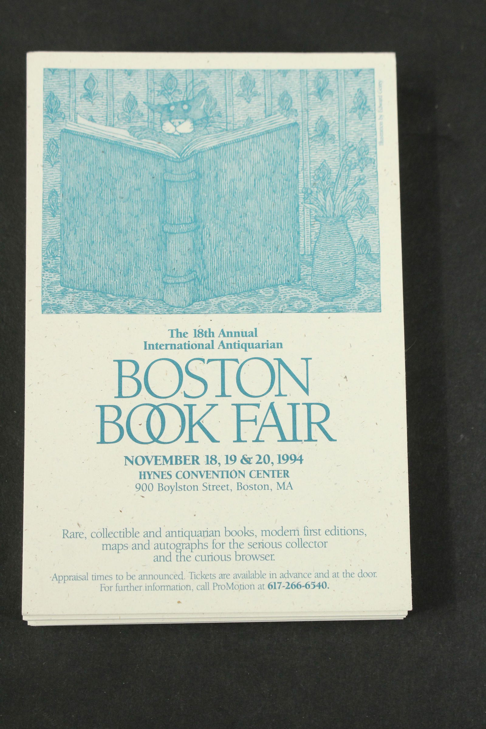 Edward Gorey, Boston Book Fair Postcards, 1994 (1 of 3)