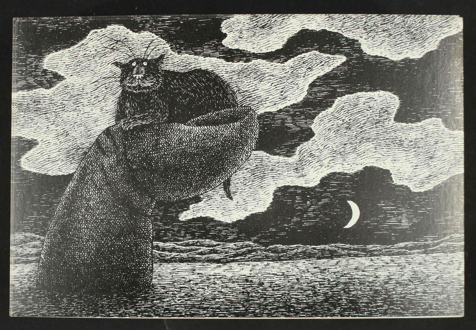 110 Edward Gorey Exhibition Post Cards, Thumb Cat (1 of 5)