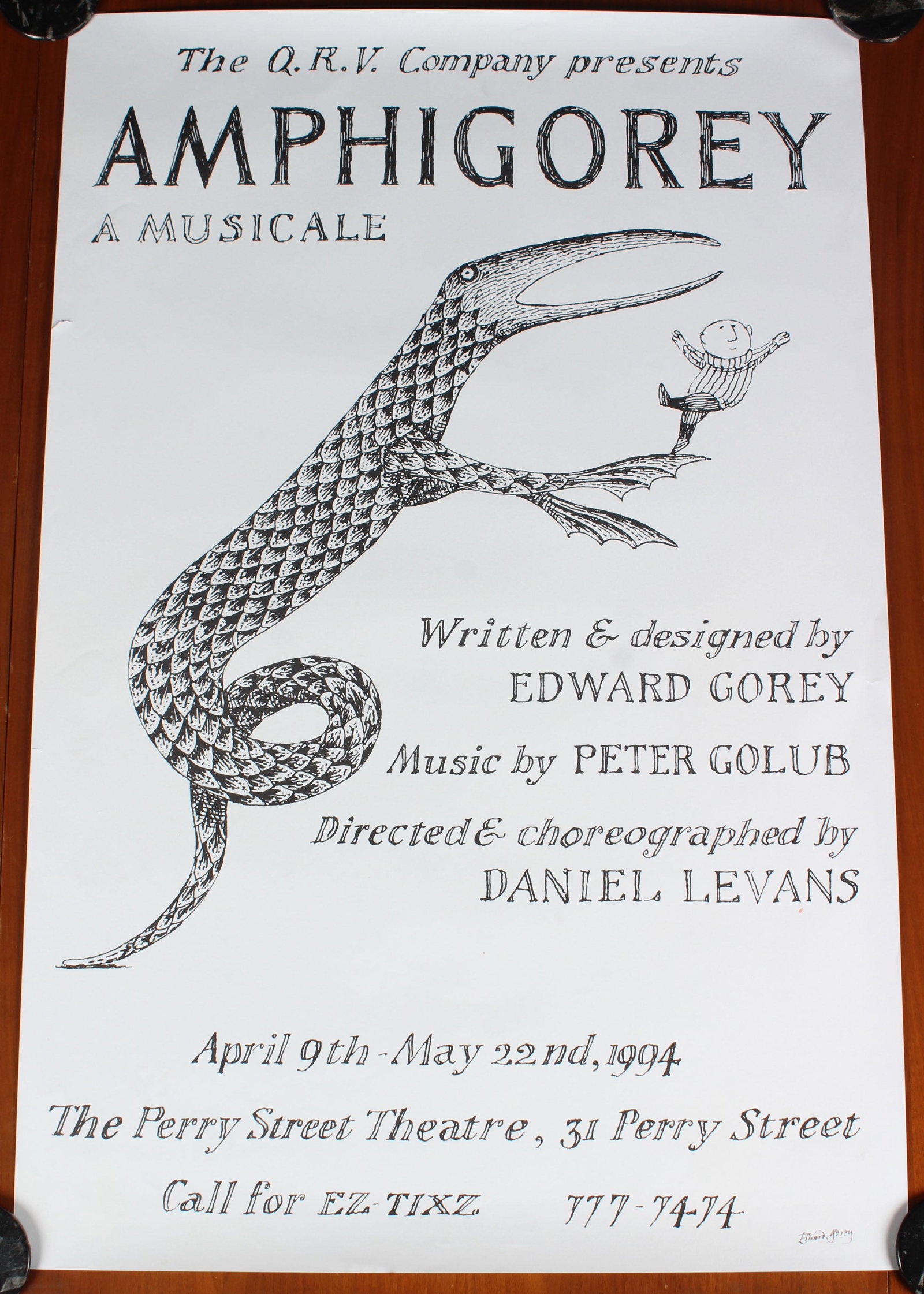 E. Gorey, QRV Amphigorey A Musicale Poster, Signed (1 of 6)