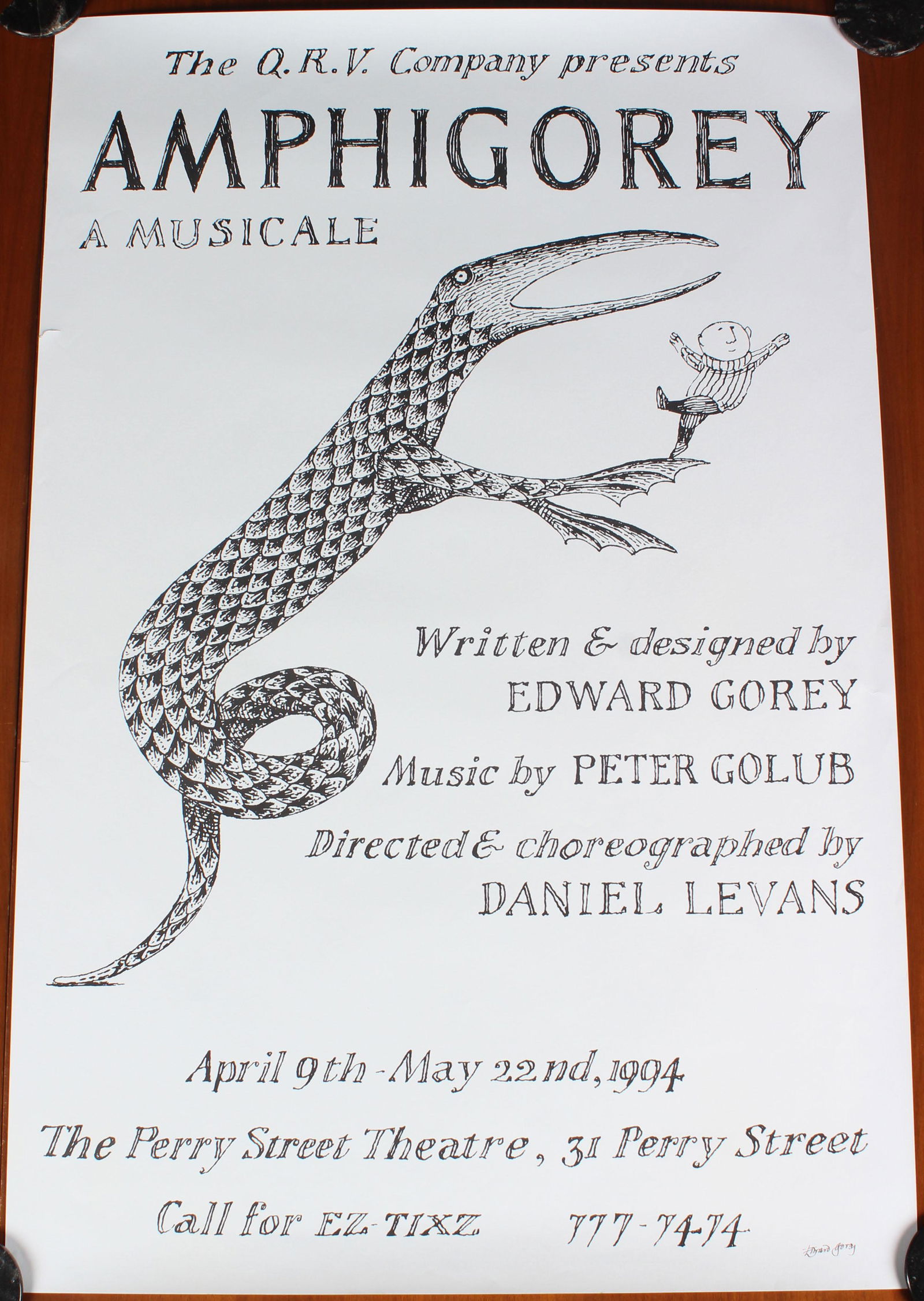 E. Gorey, QRV Amphigorey A Musicale Poster, Signed (1 of 6)