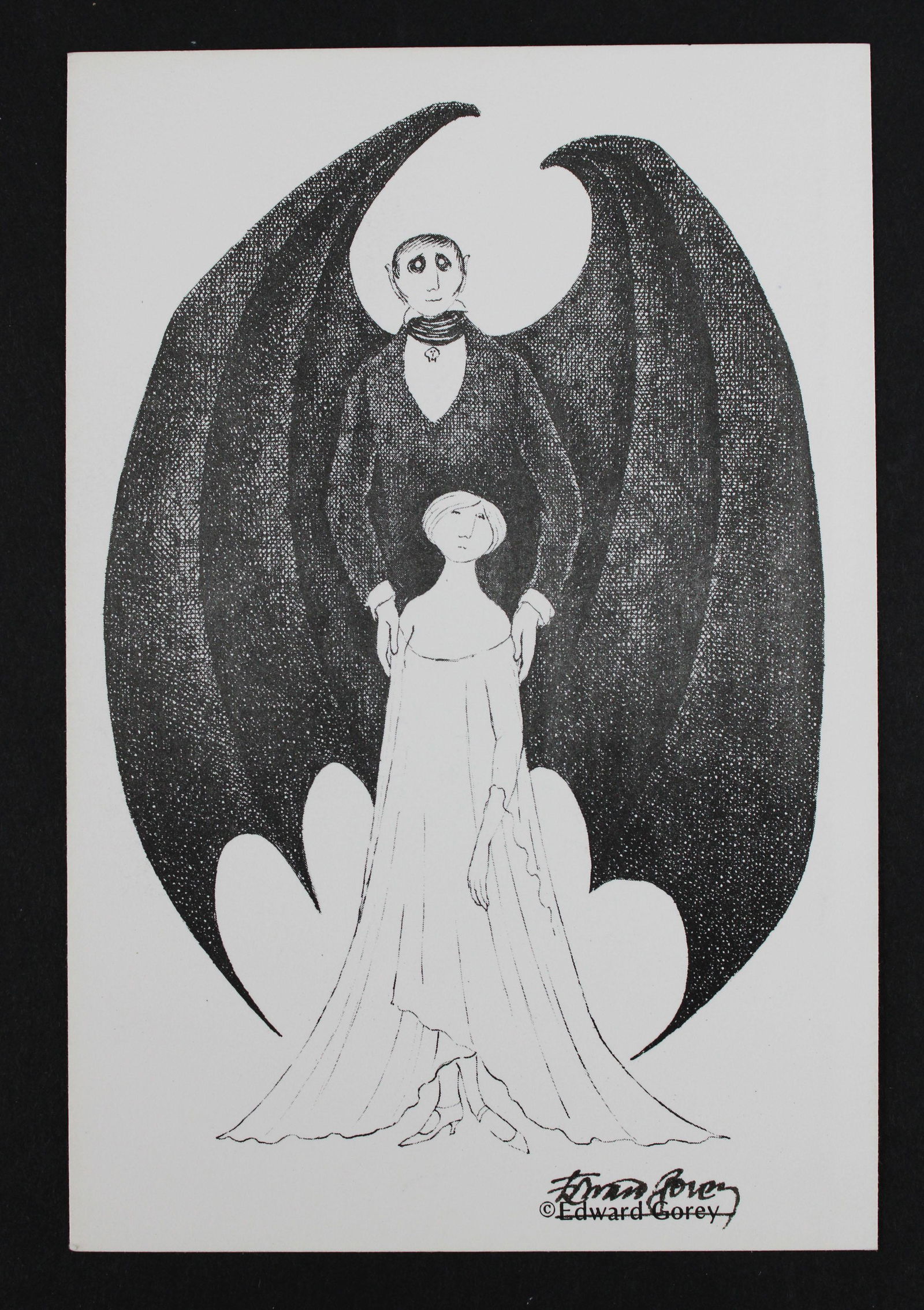 Signed Edward Gorey Dracula Postcard (1 of 3)