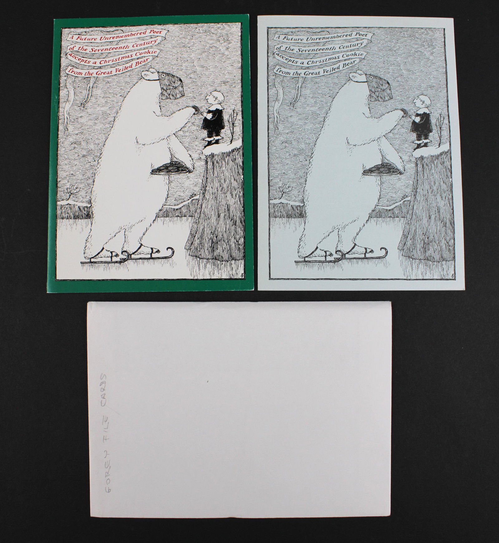 1977 Signed Edward Gorey Albondocani Xmas Card (1 of 8)