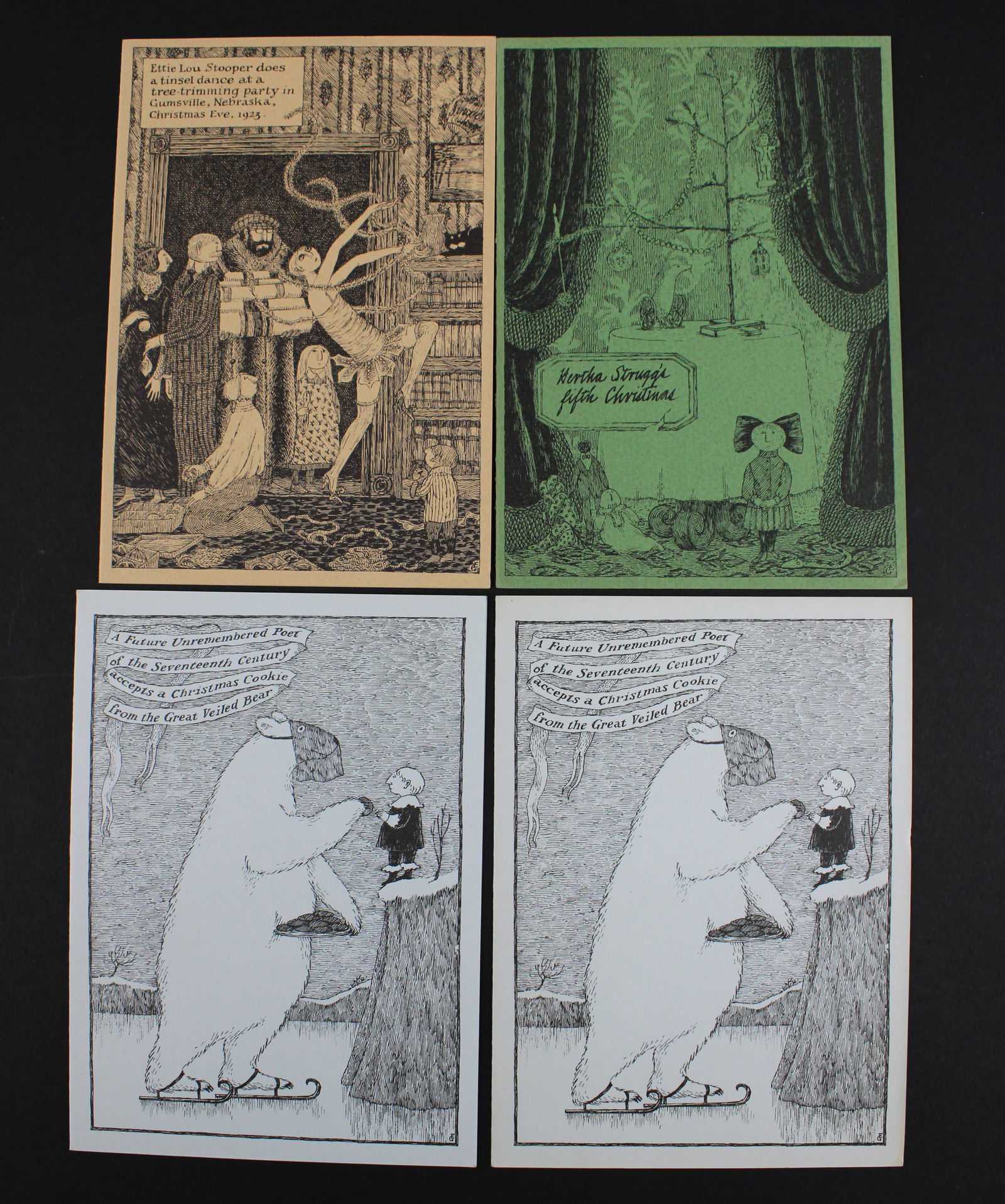 4 Albondocani Press, Edward Gorey Christmas Cards (1 of 8)