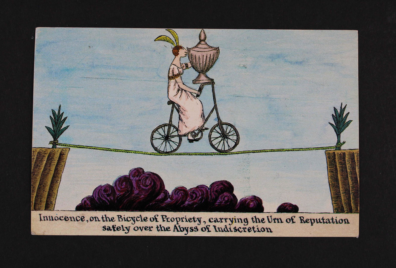 1976 Edward Gorey, Bicycle of Propriety Postcard (1 of 2)
