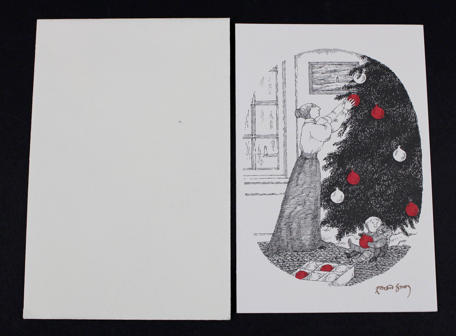 1989 Edward Gorey Signed Benefit Christmas Card (1 of 6)