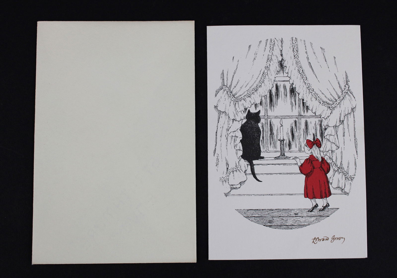 1989 Edward Gorey Signed Benefit Christmas Card (1 of 6)