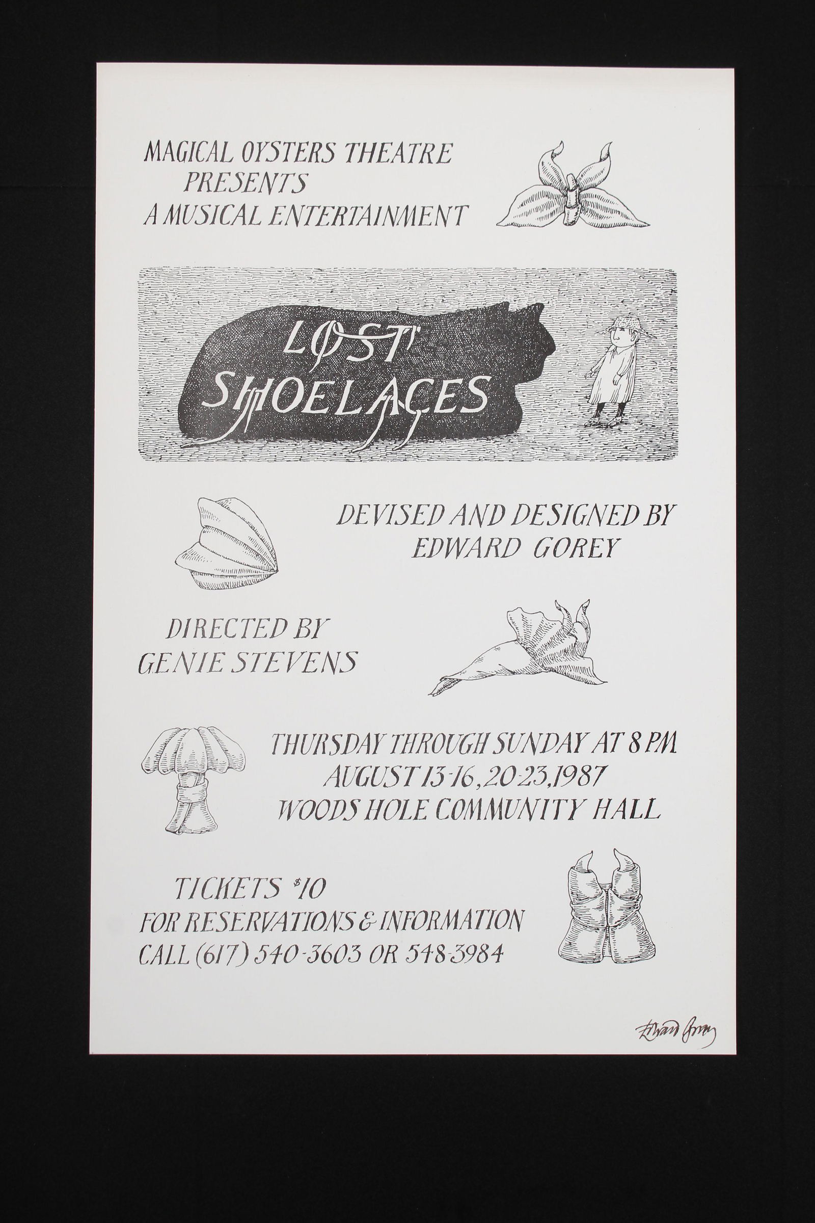 Edward Gorey Signed Theater Promotional Poster (1 of 4)