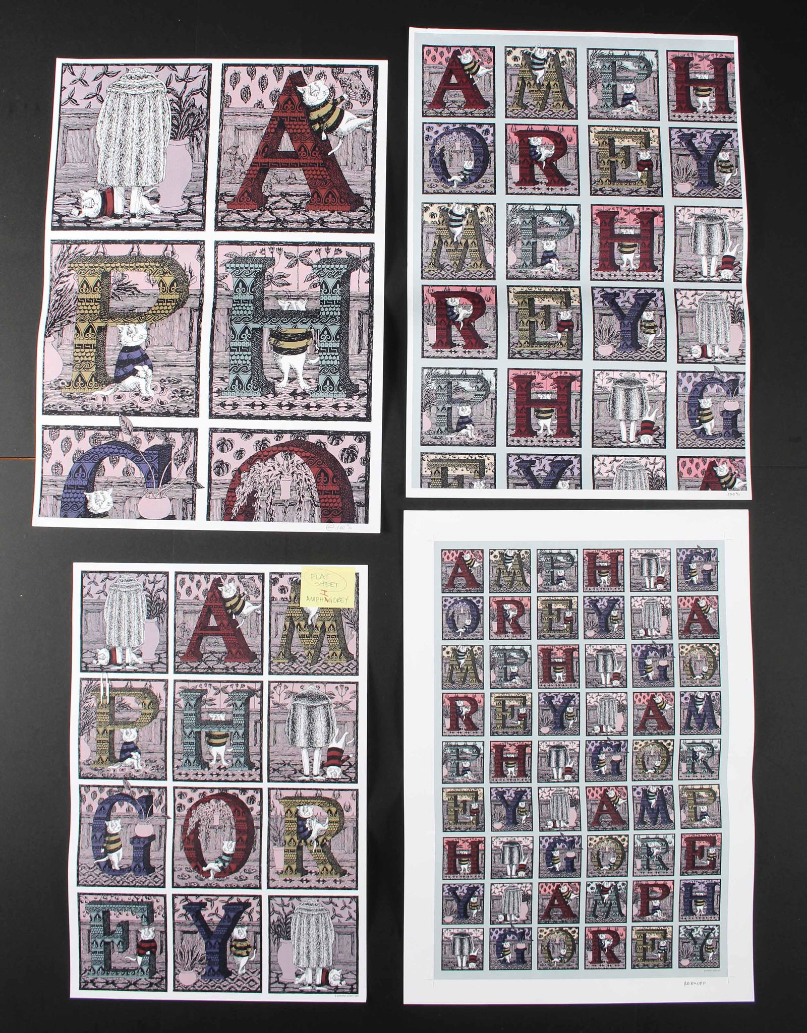 Edward Gorey, Amphigorey Gift Wrap Proofs (1 of 7)