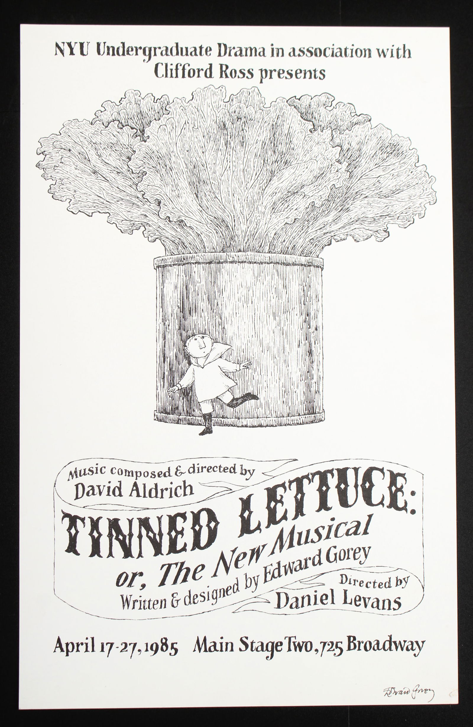 Edward Gorey Signed, Tinned Lettuce Poster (1 of 3)