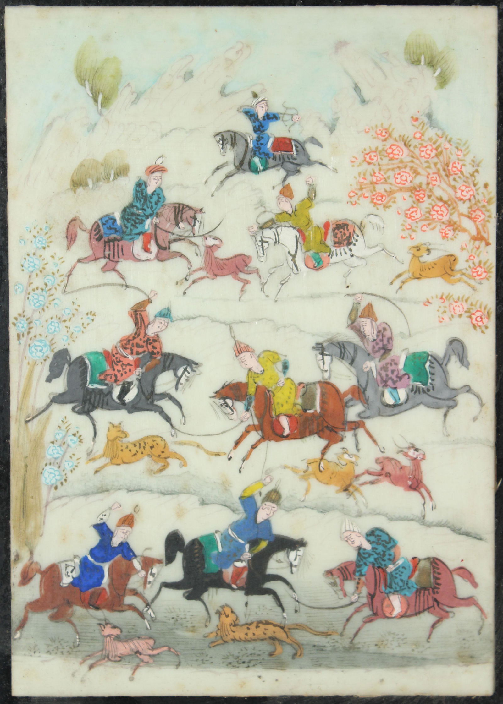 Damascene Framed Indo Persian Mughal Painting (1 of 6)