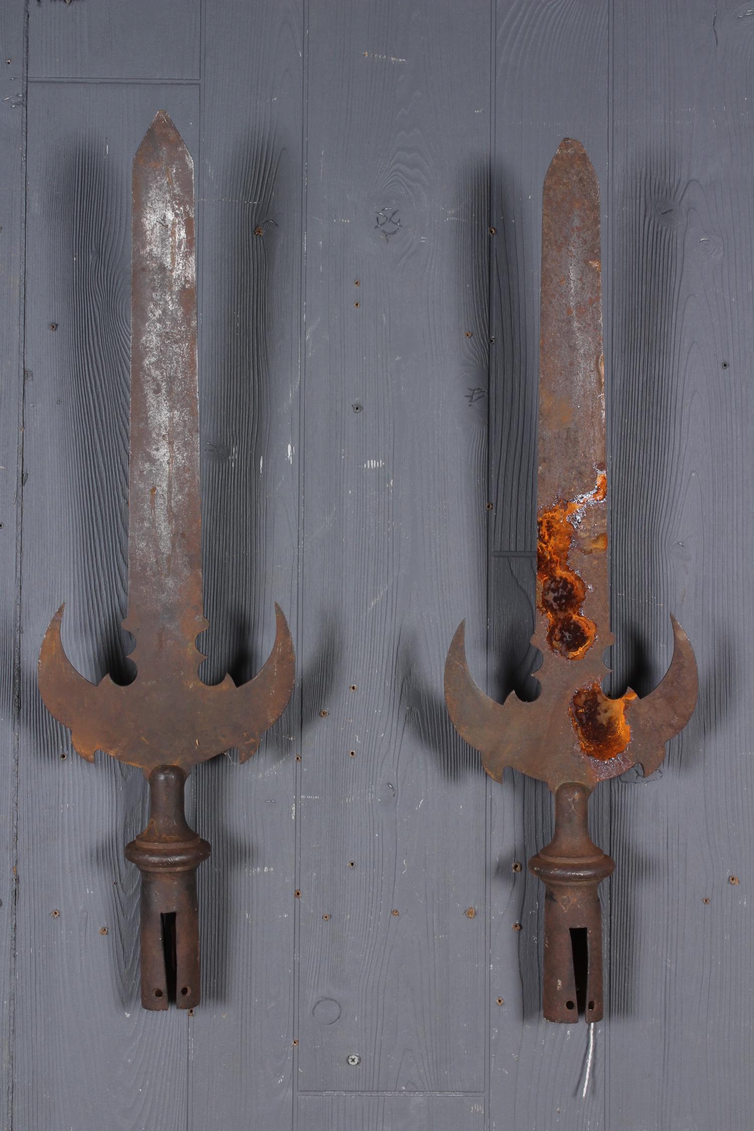 2 Decorative Pike Pole Blades: 2 Decorative Pike Pole Blades. Steel. Size: 29" H x 8.5" W x 3" D