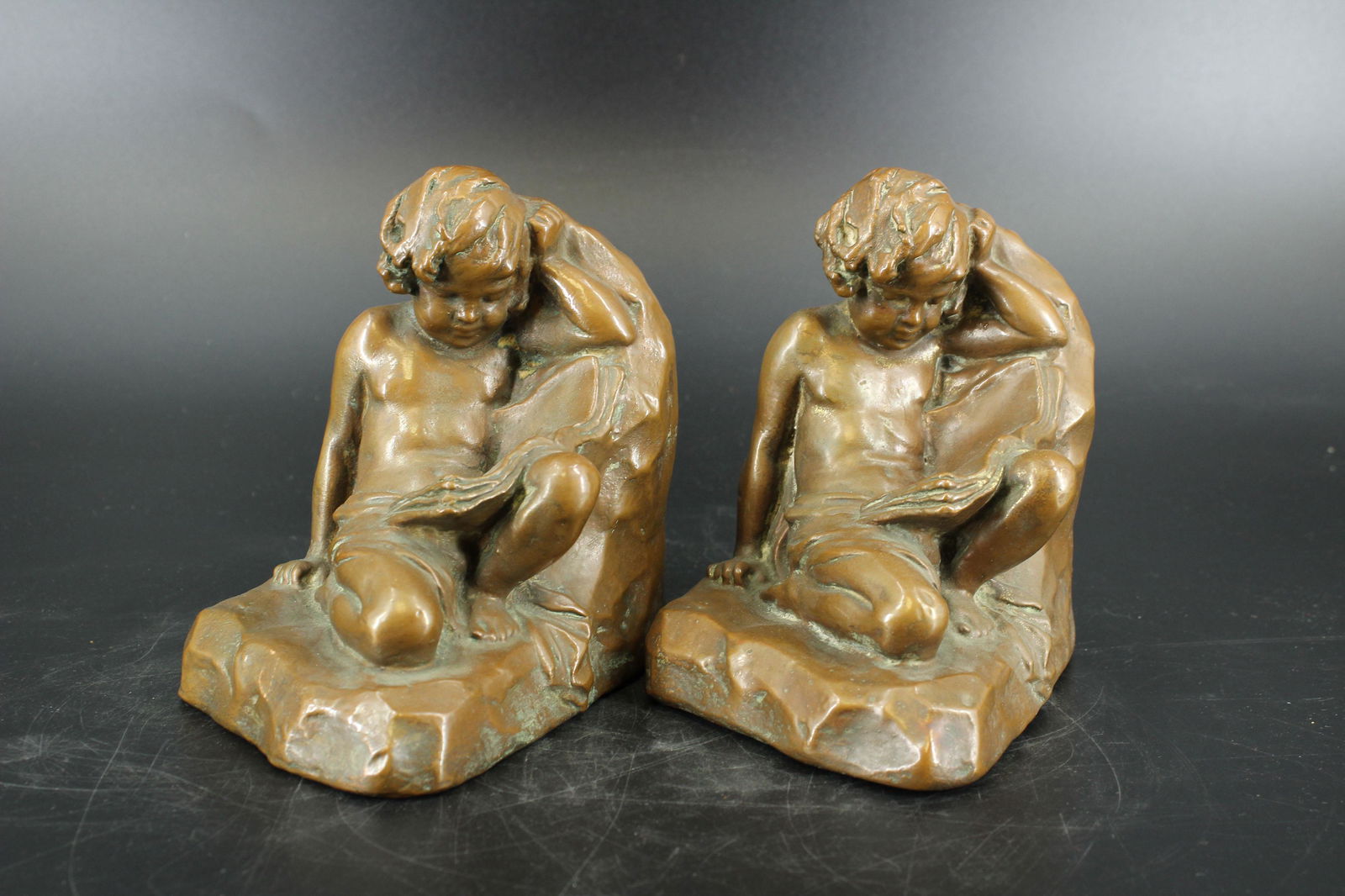 Pair of S. Morani Figural Bookends (1 of 7)
