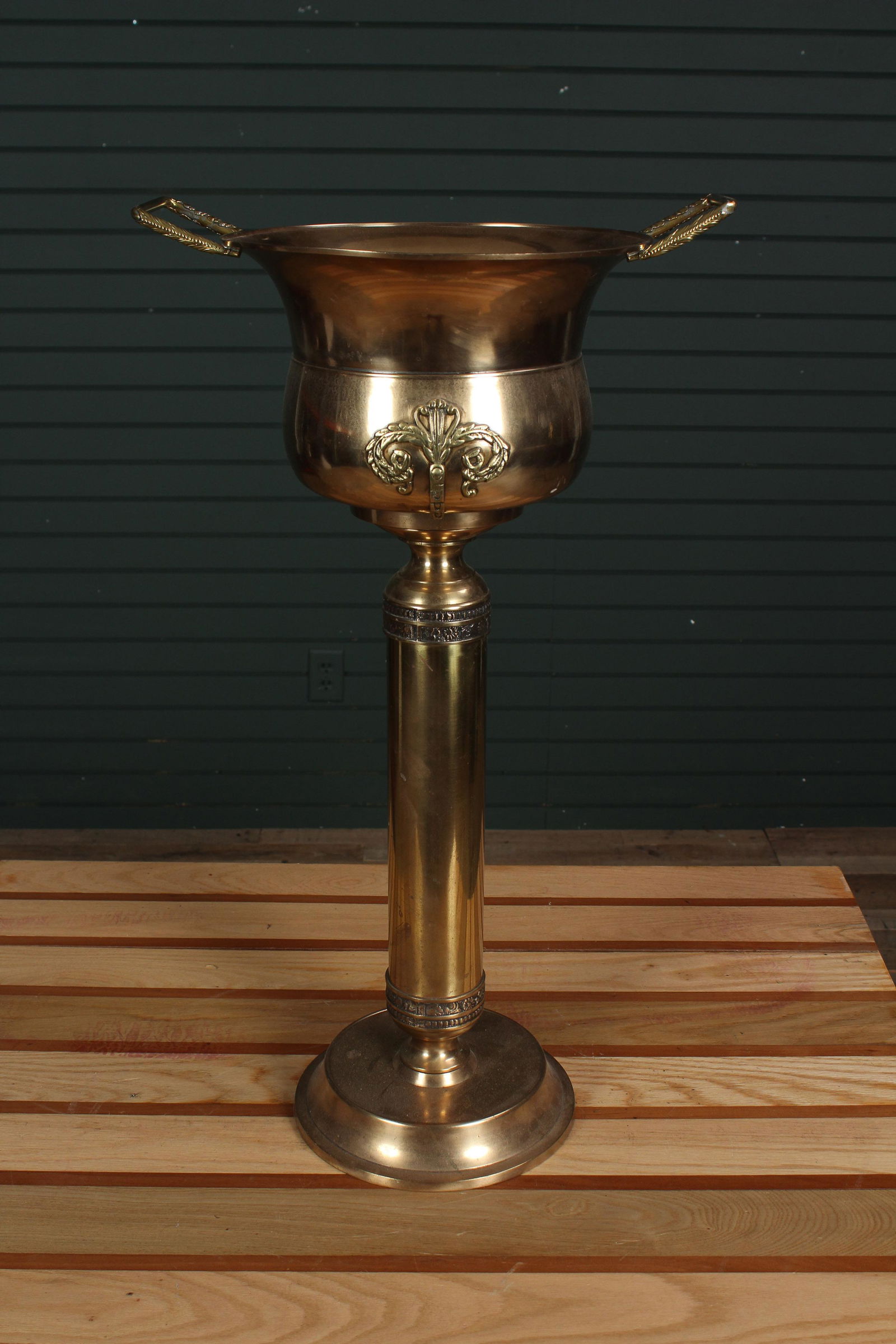 An Empire Style Brass Champagne Bucket on Stand (1 of 7)