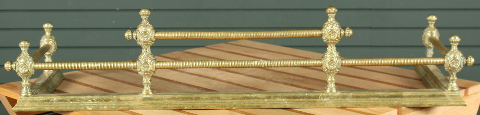 Federal Style Brass Fireplace Fender (1 of 7)