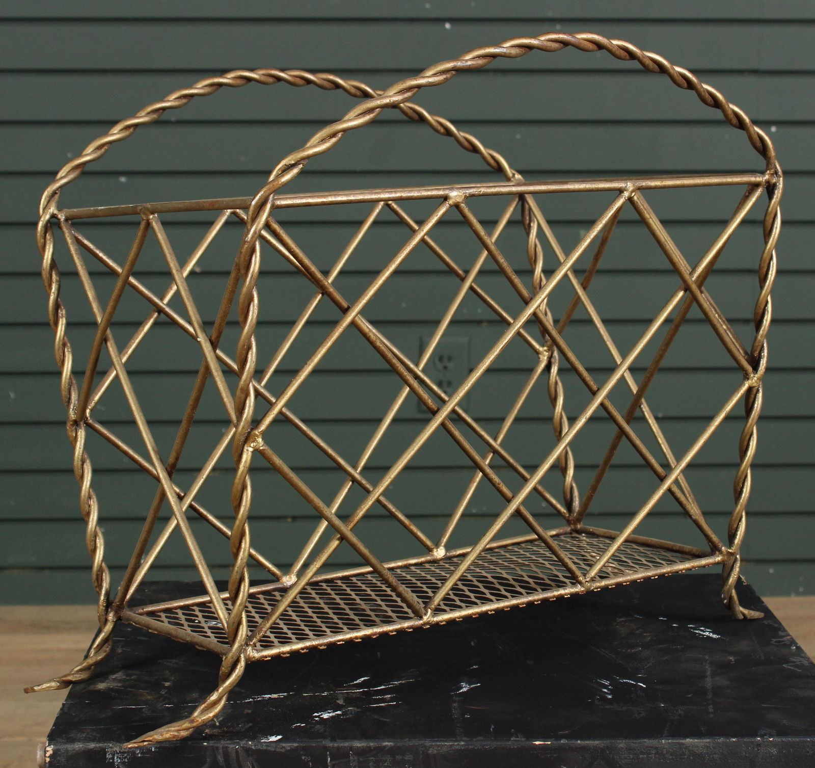 Wrought Metal Magazine Rack or Knitting Basket (1 of 6)
