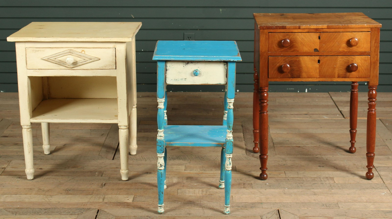 Lot of 3 Side Tables: Lot of 3 Side Tables. Size: Largest: 29.5" H x 22" W x 17" D
