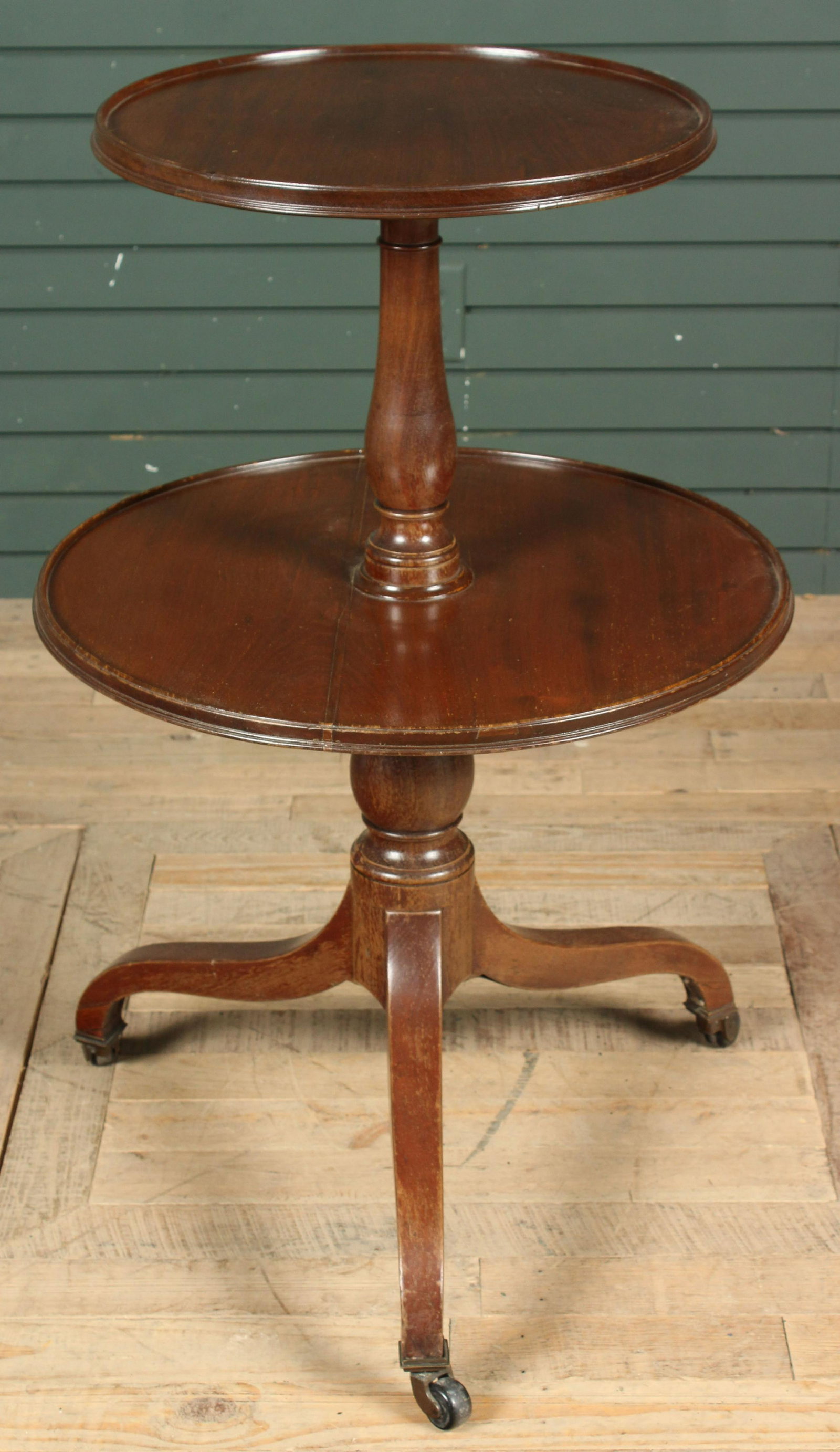 Antique Two Tier Dumbwaiter: Antique Two Tier Dumbwaiter. Size: 34.5" H x 22.5" W x 22.5" D