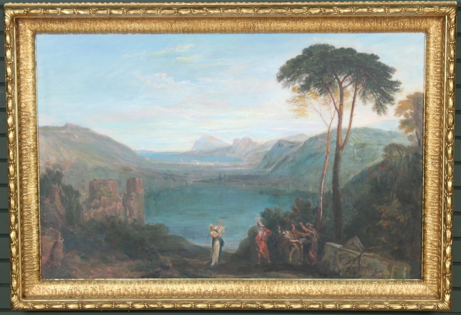 Studio Prop Painting - Orientalism Theme: Studio Prop Painting - Orientalism Theme. An over-painted print. Size: Framed: 36" H x 52" W x 4.5" D; Sight: 29" H x 45" W