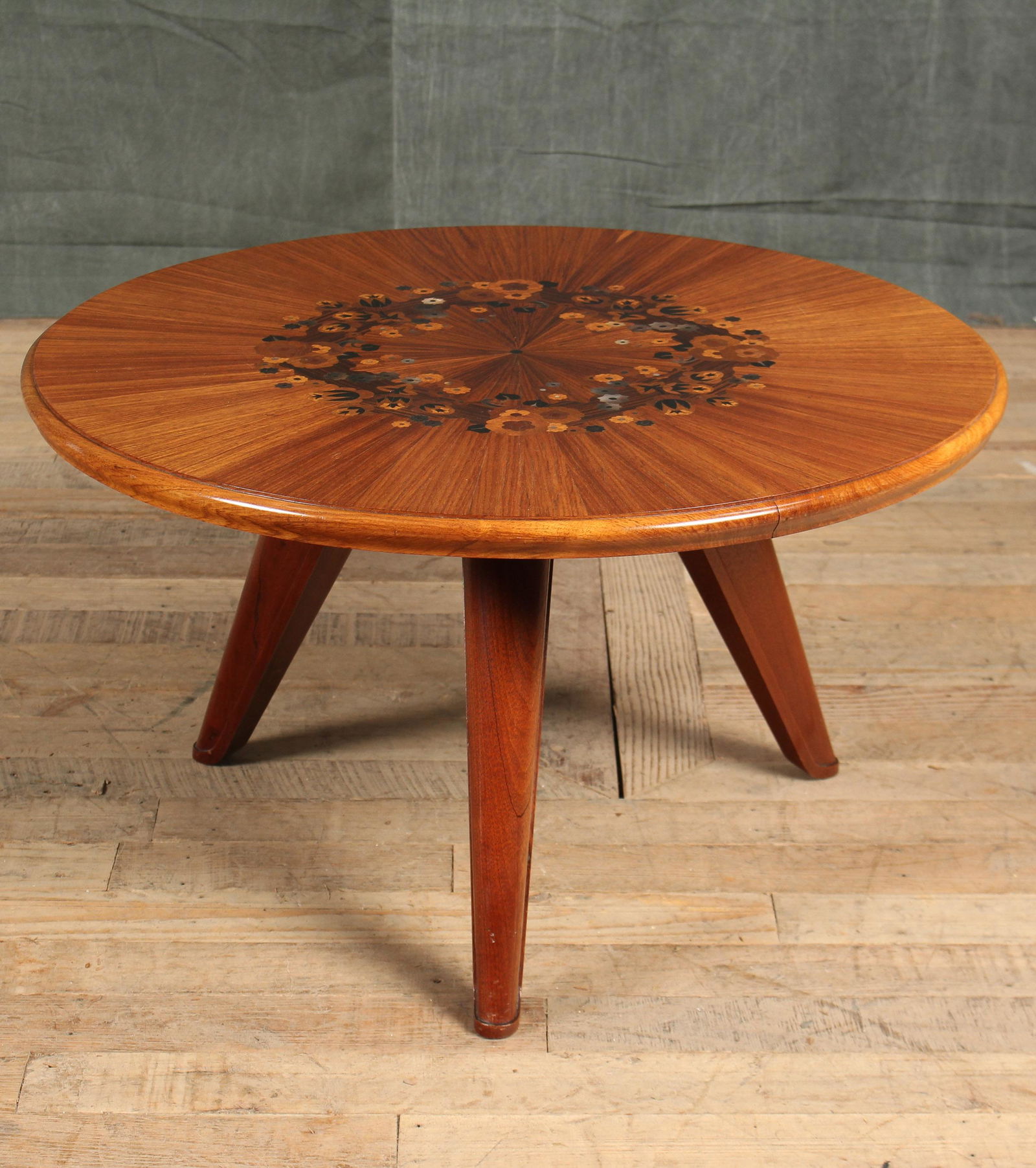 Jules Leleu Style Inlaid Side Table (1 of 10)