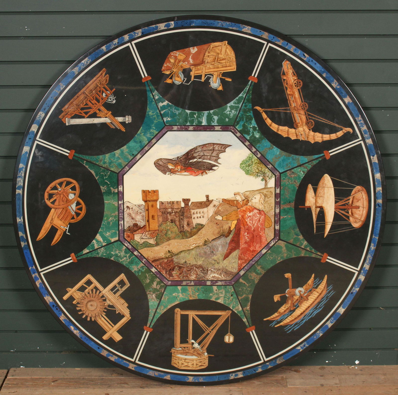 Painted Davinci Theme Slate Top Center Table (1 of 7)