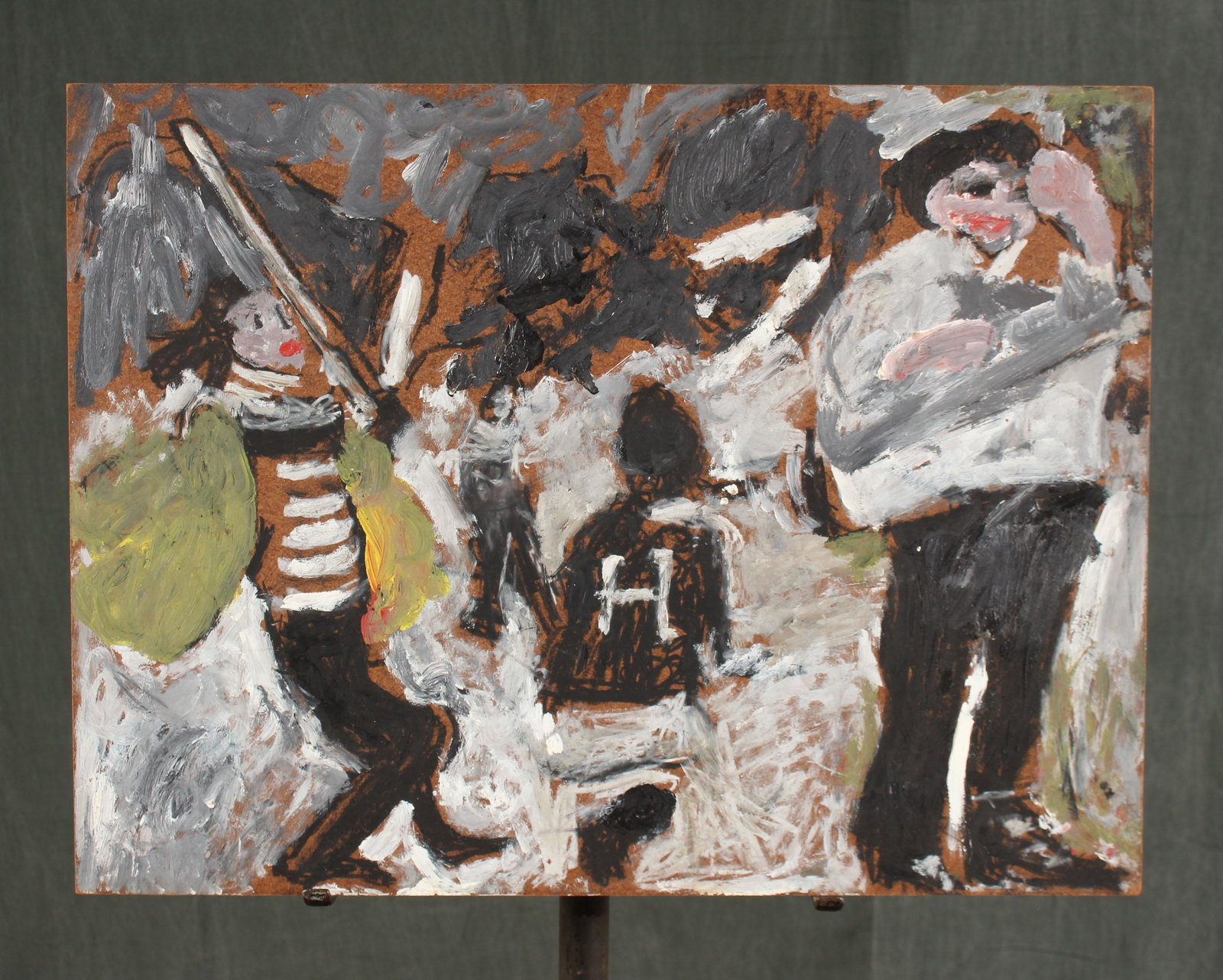 Justin McCarthy (20th C, Pennsylvania) Composition: Justin McCarthy (20th C, Pennsylvania) Composition. OOB Recognized as a prolific Outsider Artist, Justin McCarthy's work is widely recognized and appreciated. Size: 18" x 24" Provenance: From the coll