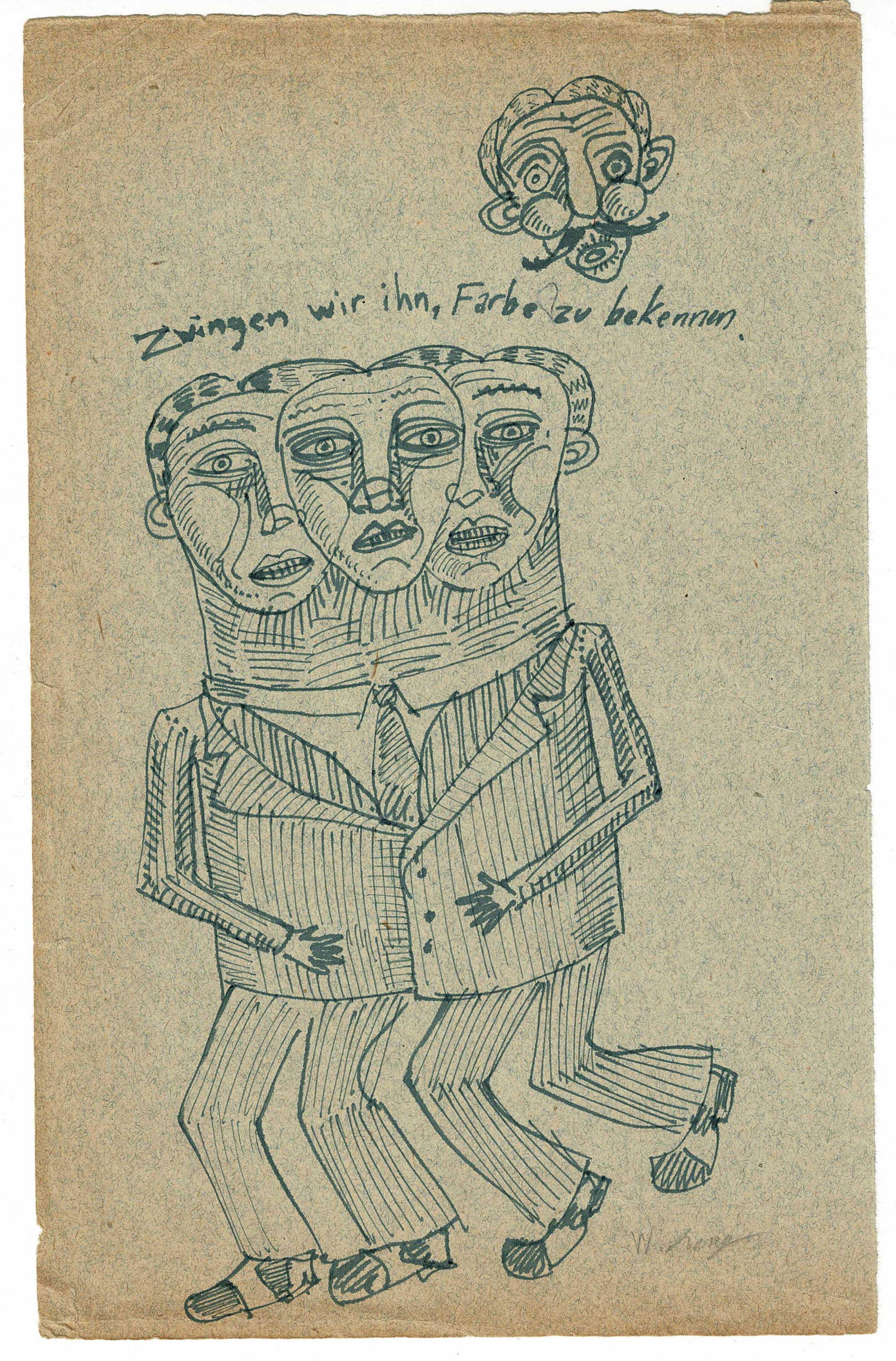 Wm. Lang, Art Brut German Expressionism Style Work (1 of 1)