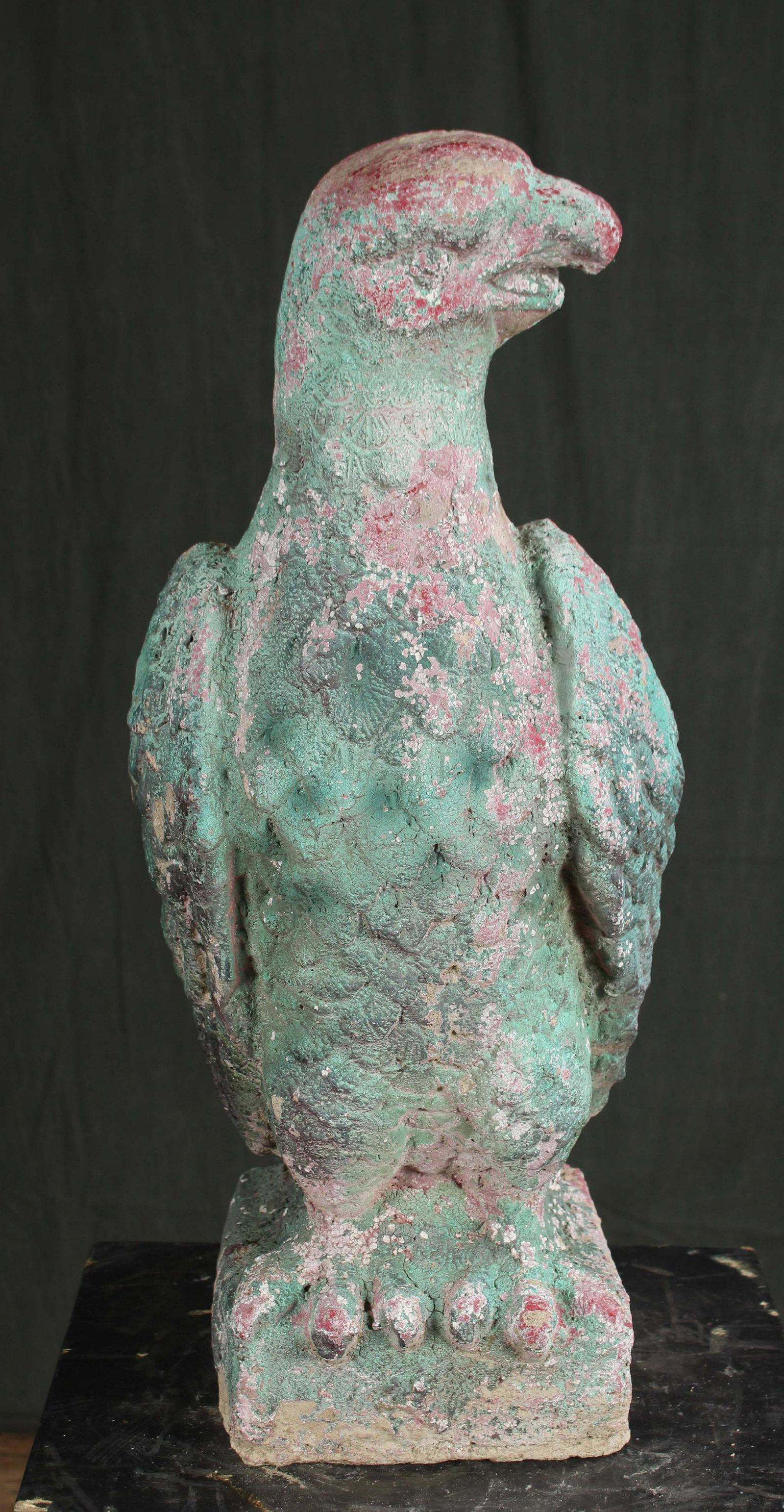 Vintage Composite Cement Perched Eagle: Vintage Composite Cement Perched Eagle. Size: 22"H x 7"W x 10"D