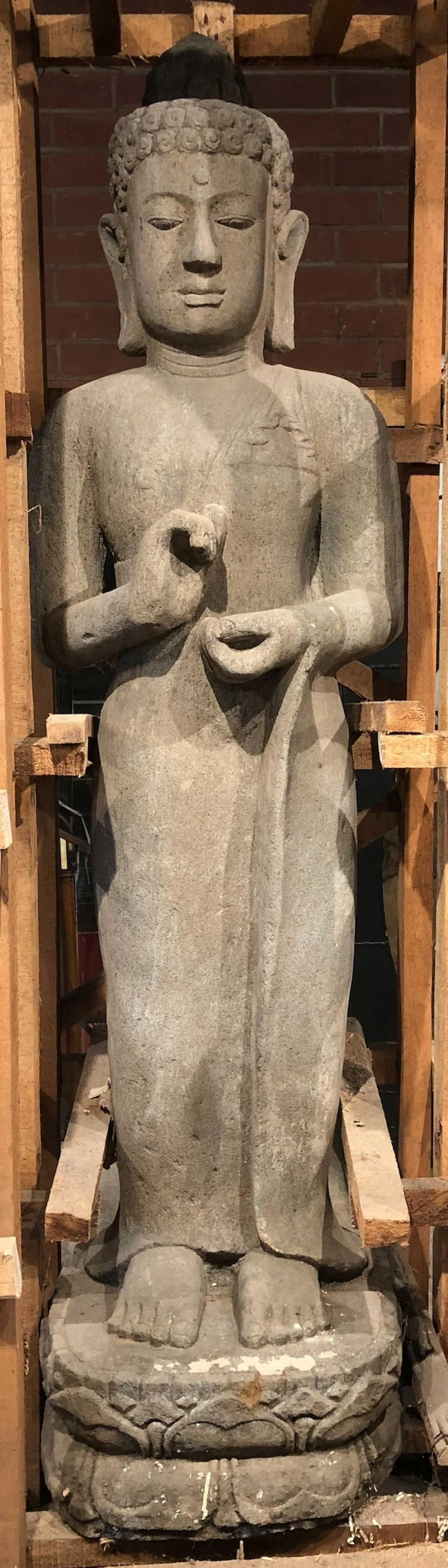 Figural Carved Stone Teaching Buddha (1 of 6)