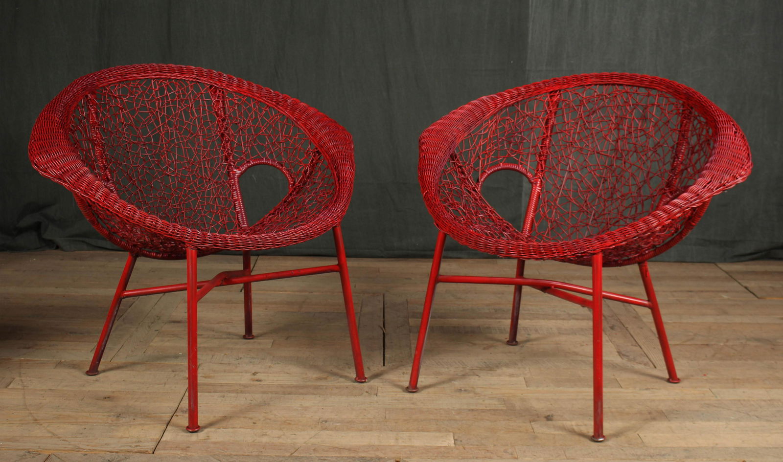 Pair Vintage Saucer Chairs (1 of 7)