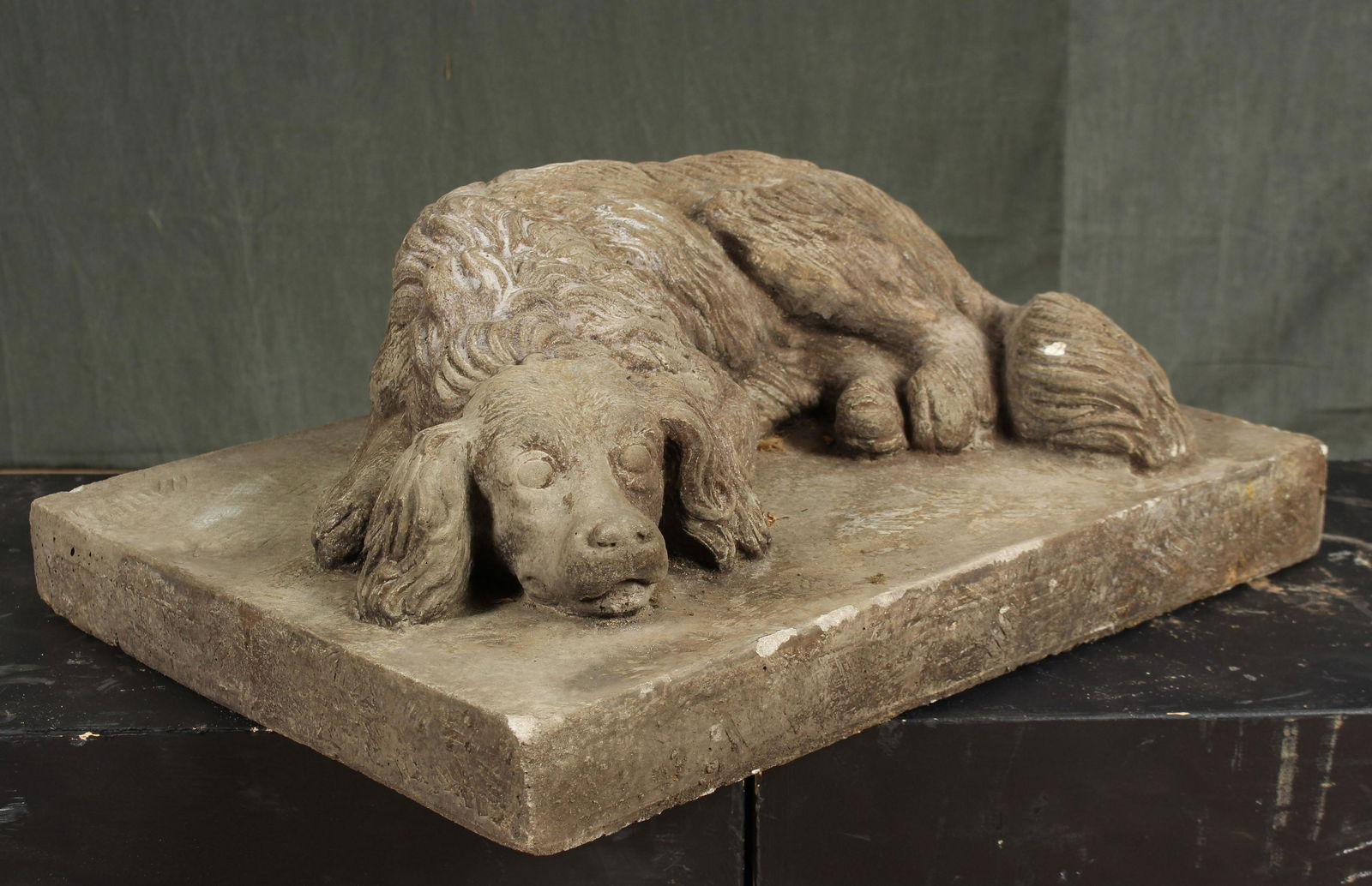 Figural Cast Stone Dogs (1 of 8)