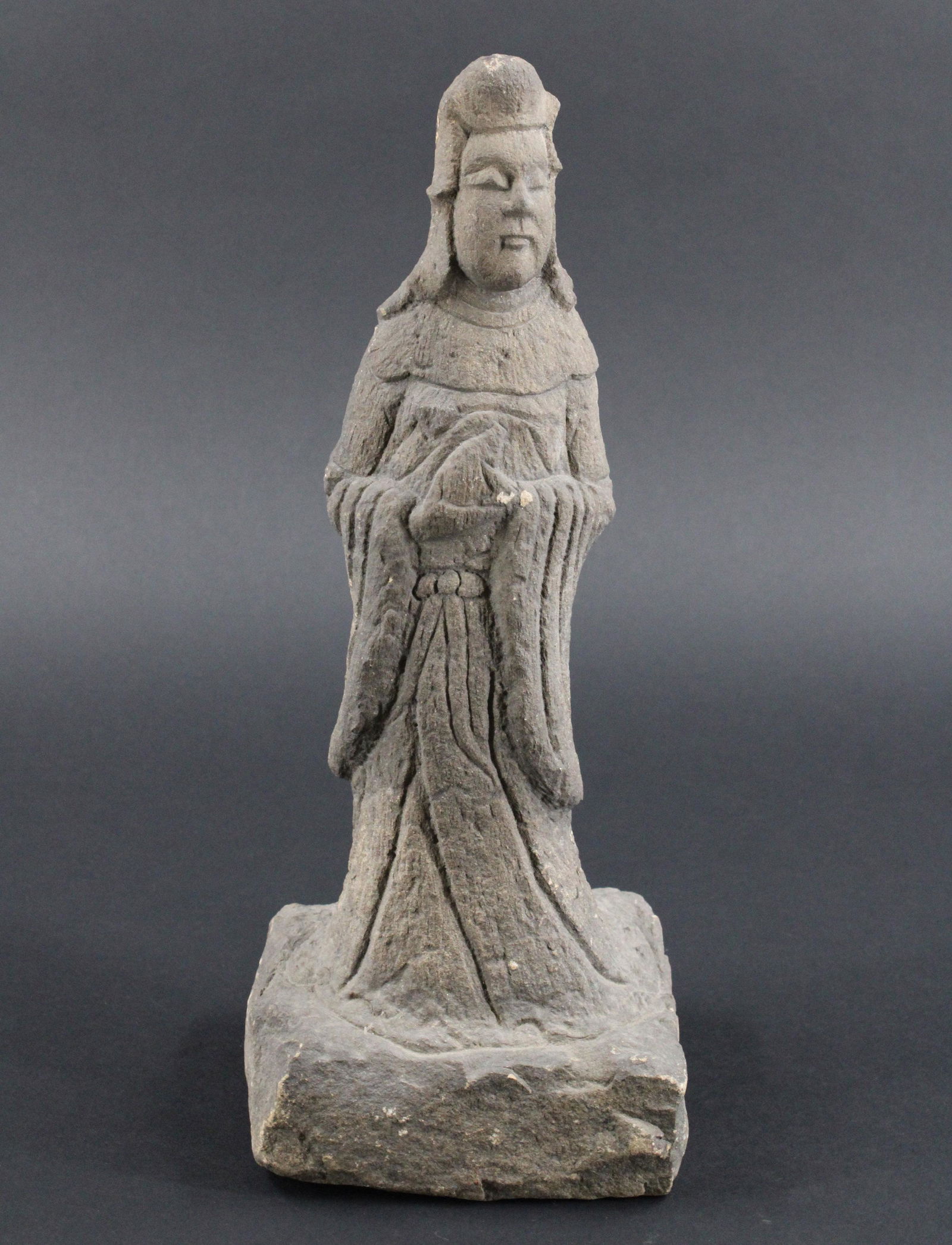 Carved Basalt Lava Stone Figural Quan Yin (1 of 6)