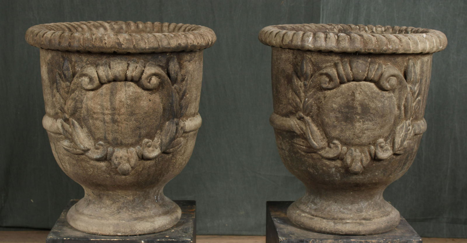Pair Cast Stone Garden Urns (1 of 7)