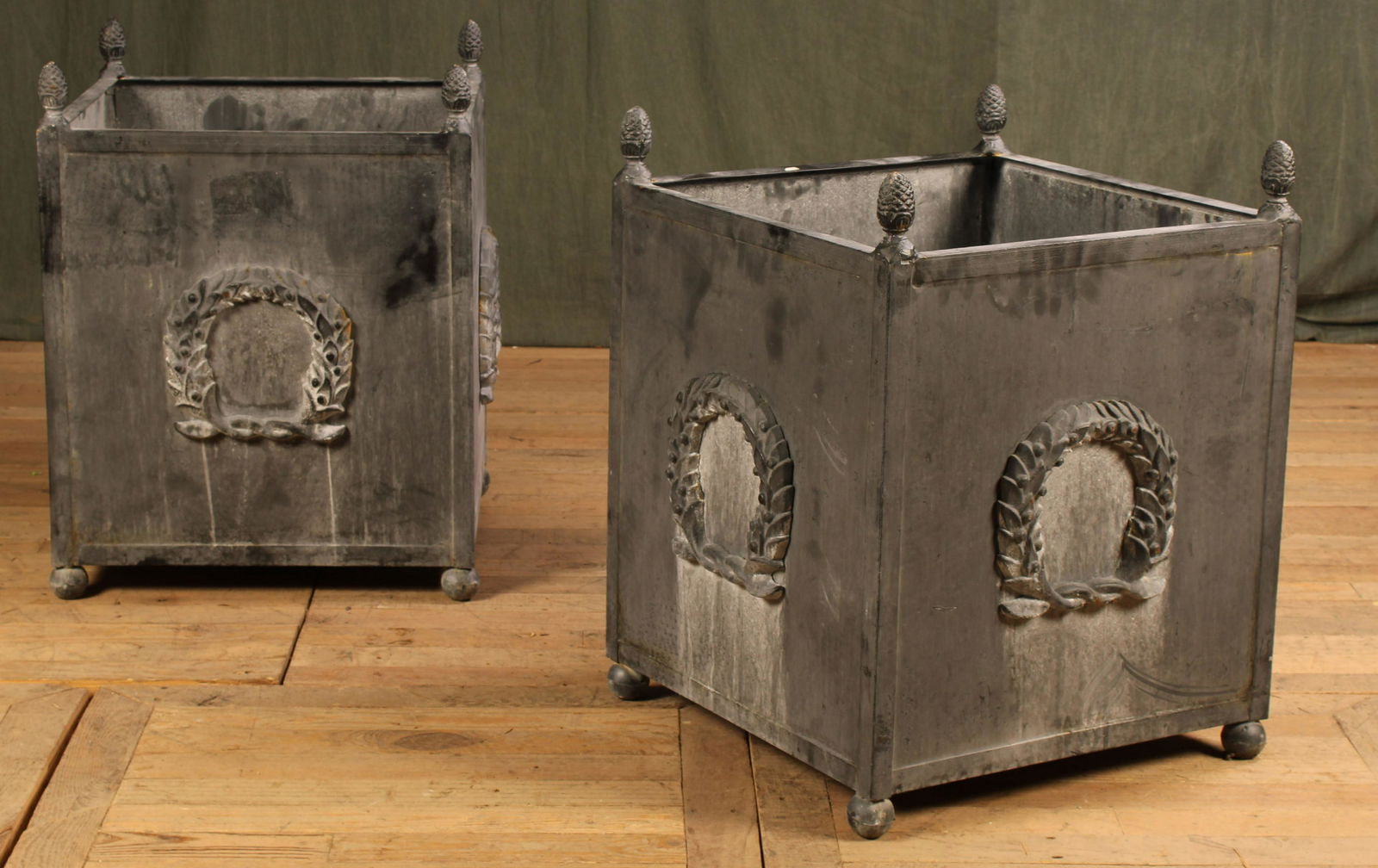Pair Regency Style Metal Planters (1 of 6)