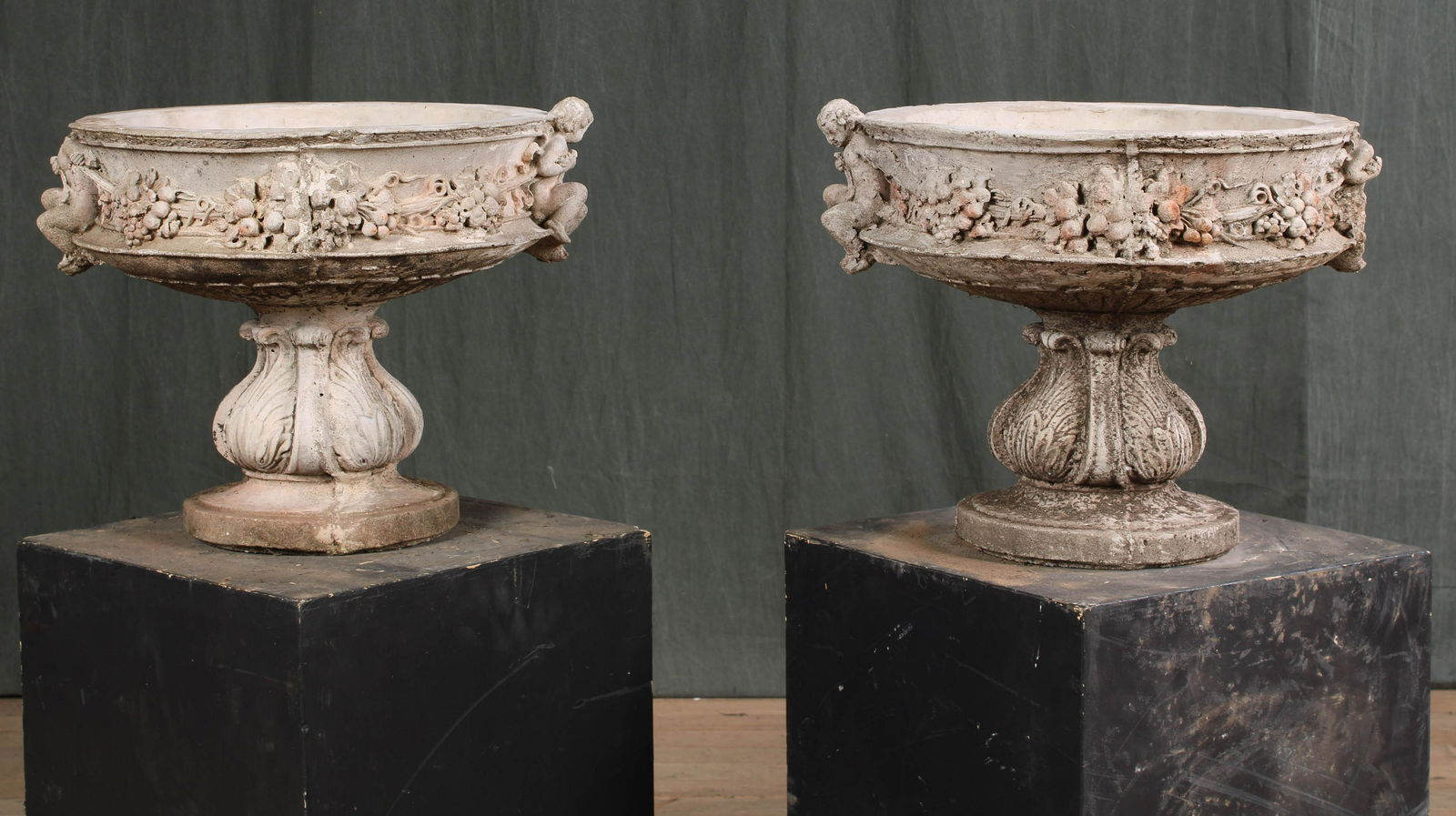 Pair Cast Stone Compotes (1 of 9)