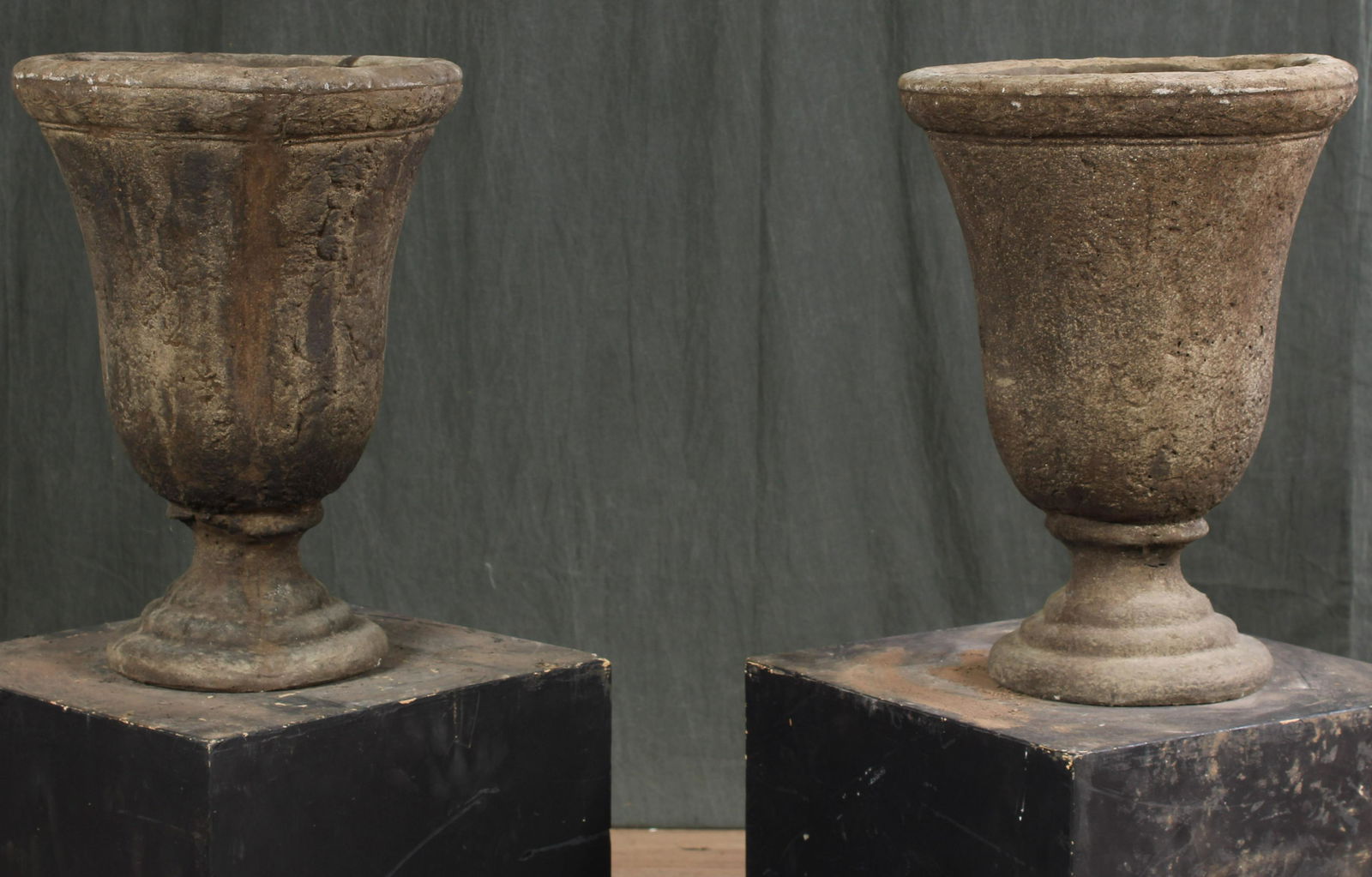 Pair Vasiform Form Cast Stone Urns (1 of 5)