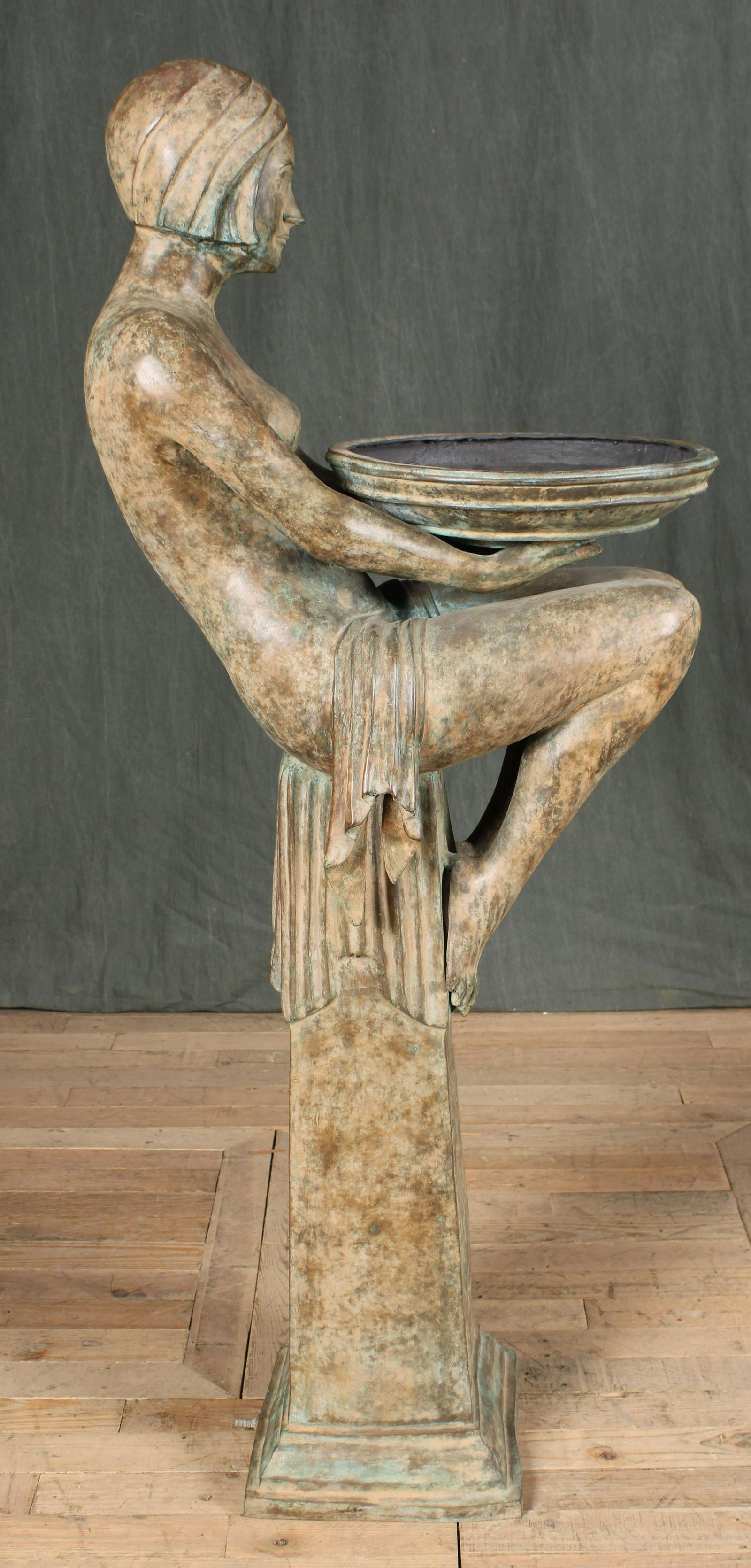 Art Deco Style Bronze Biba Girl Garden Fountain (1 of 12)