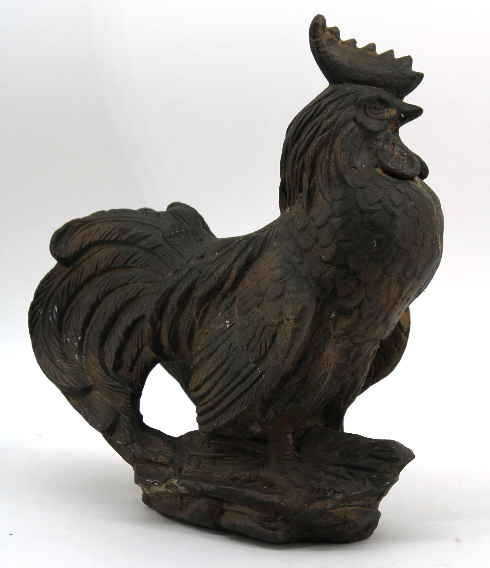 Figural Cast Iron Garden Rooster (1 of 5)